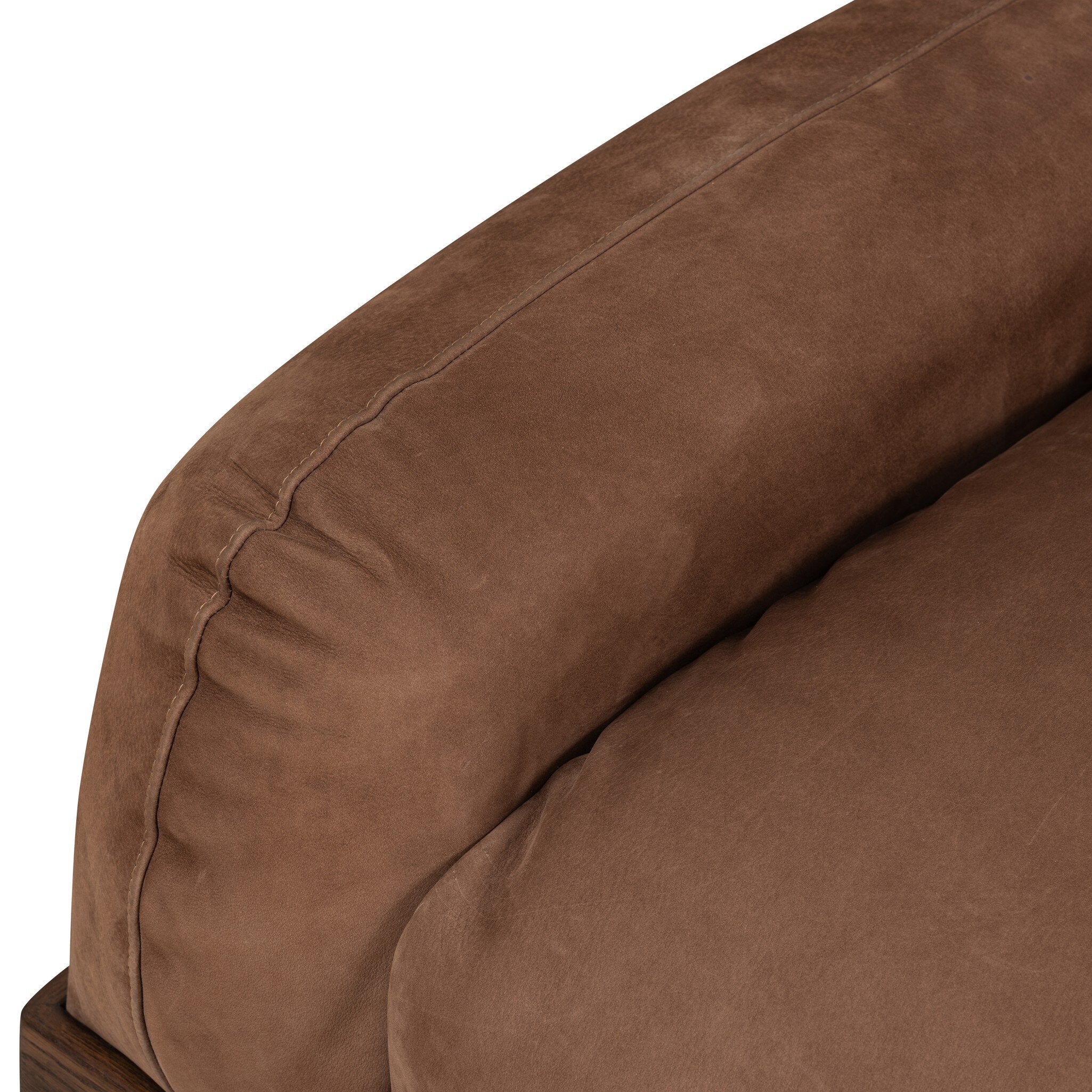 Four Hands Voller Nubuck Tobacco Chair — material close-up