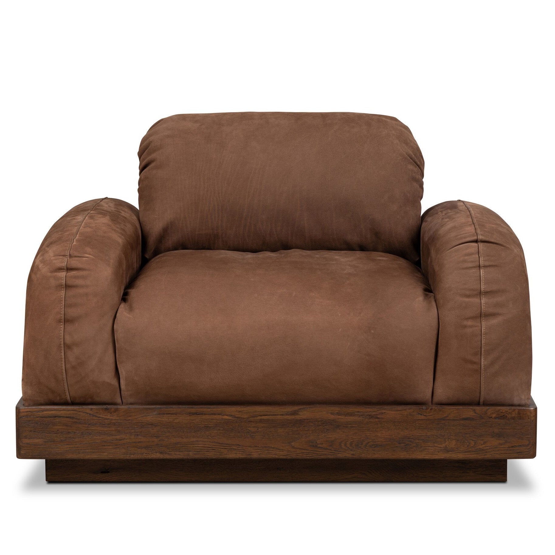 Four Hands Voller Nubuck Tobacco Chair front view