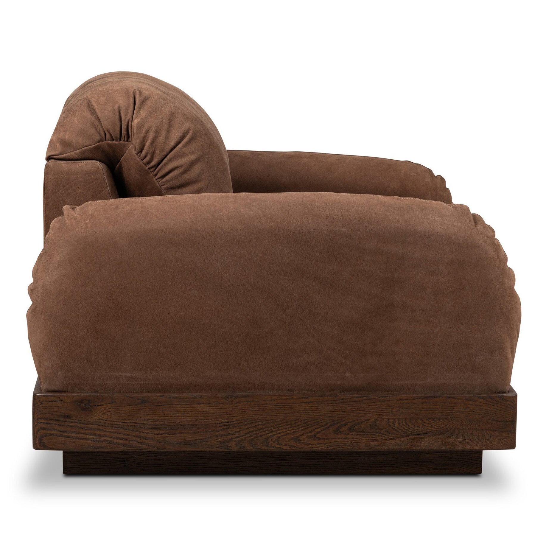 Four Hands Voller Nubuck Tobacco Chair side profile