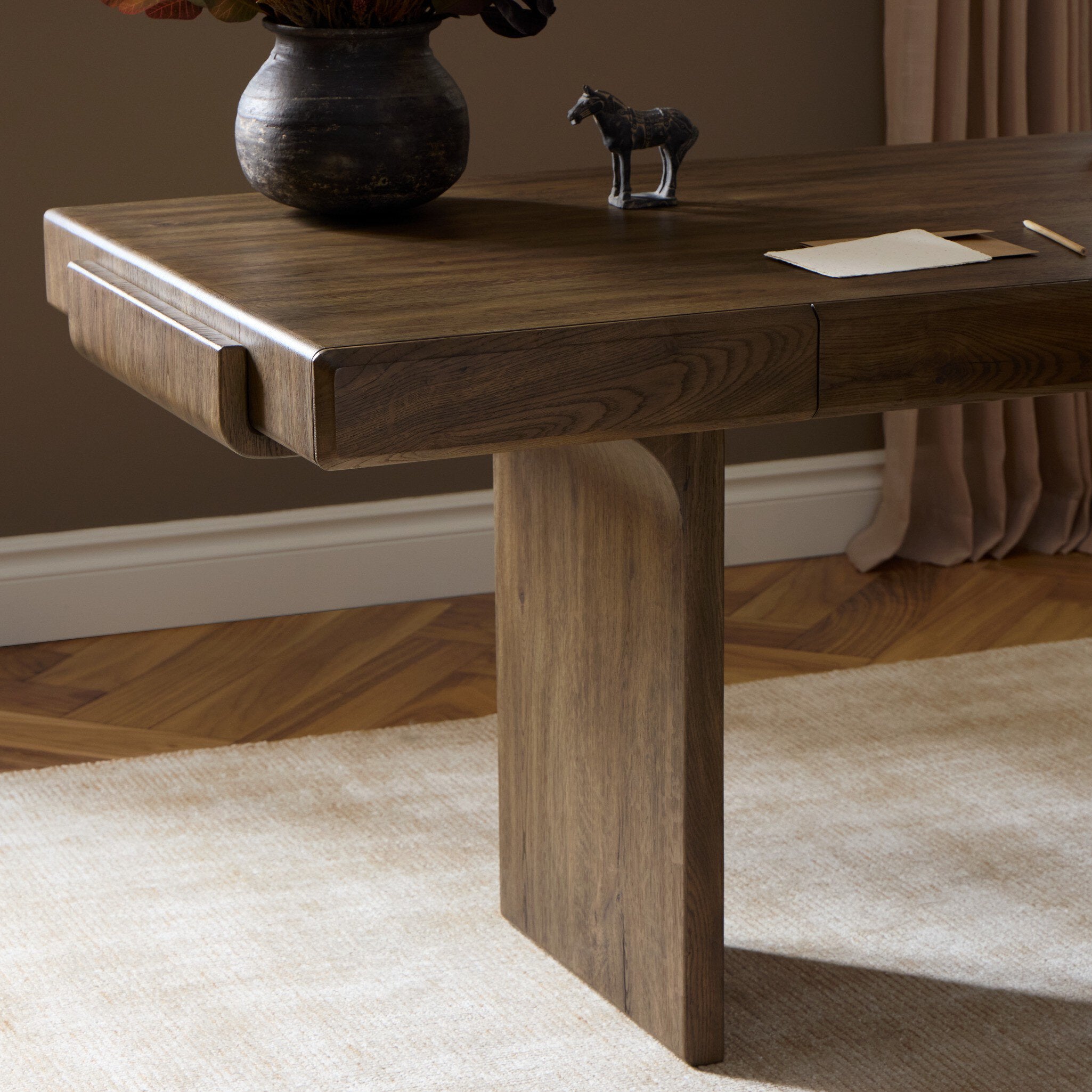 Four Hands Soloma Grey Oak Desk - detail view 6