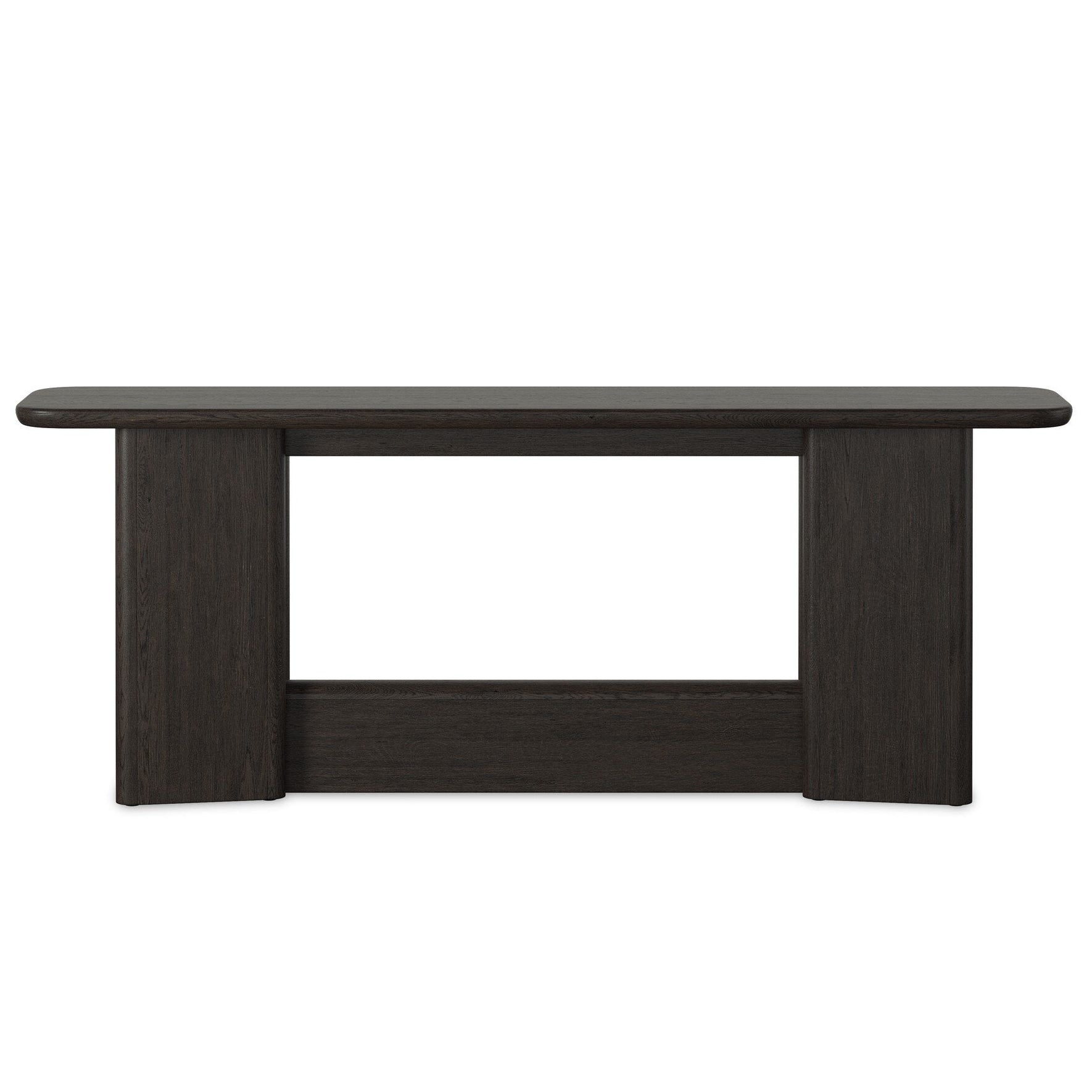 Four Hands Nadine Smoked Black Oak Console Table - back view