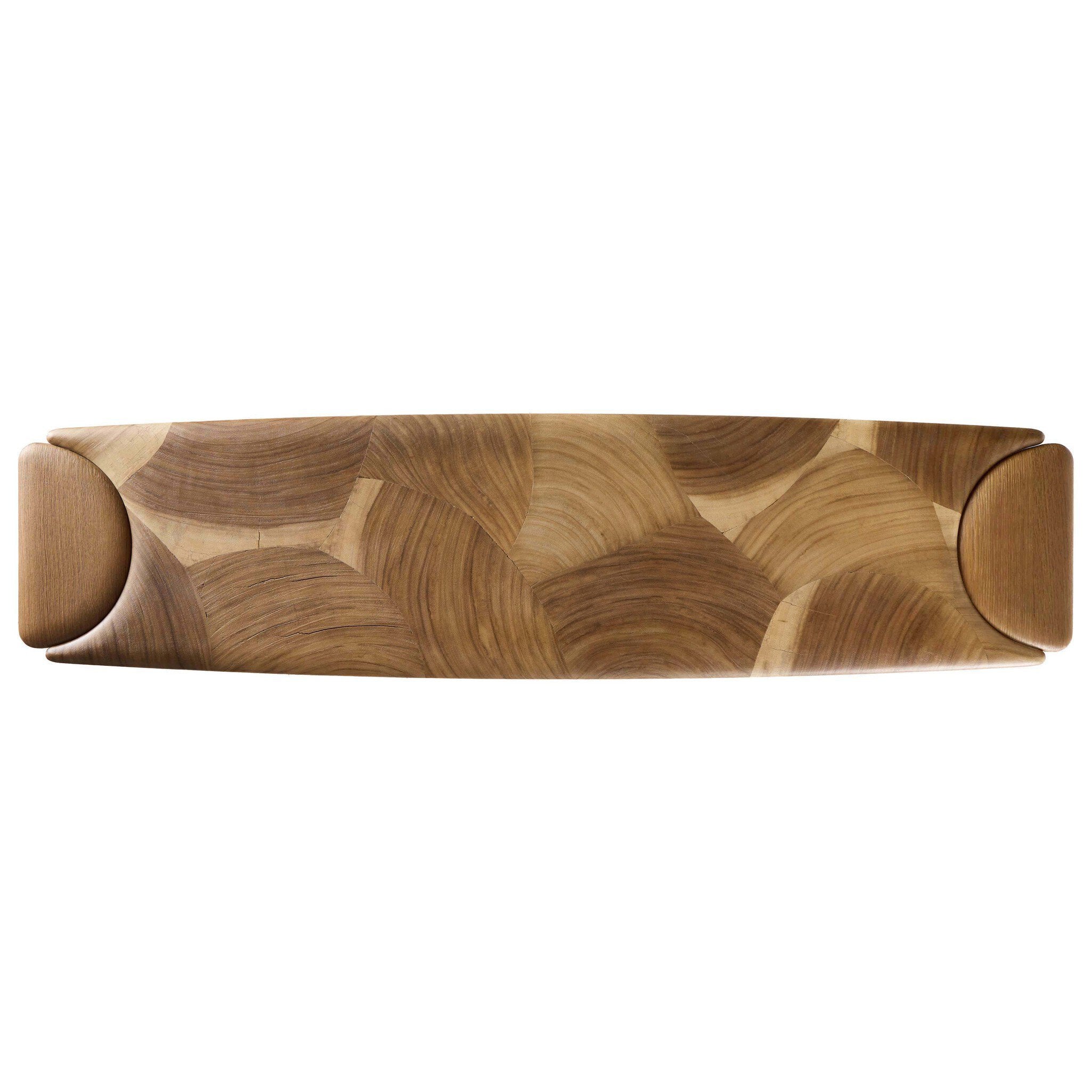 Four Hands Marlena Smoked American Oak Console Table - top-down view