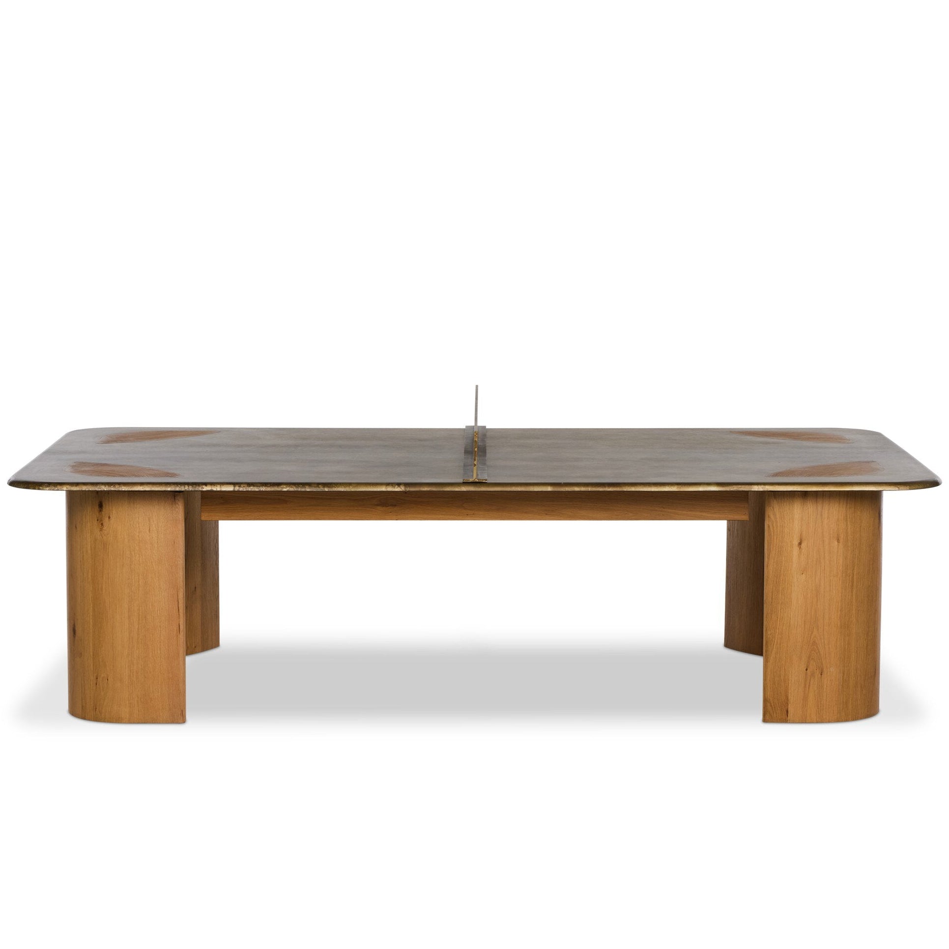 Four Hands Vella Smoked Oak Ping Pong Table - front view
