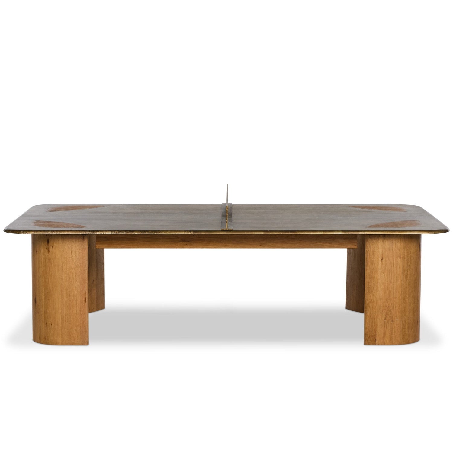 Four Hands Vella Smoked Oak Ping Pong Table - front view