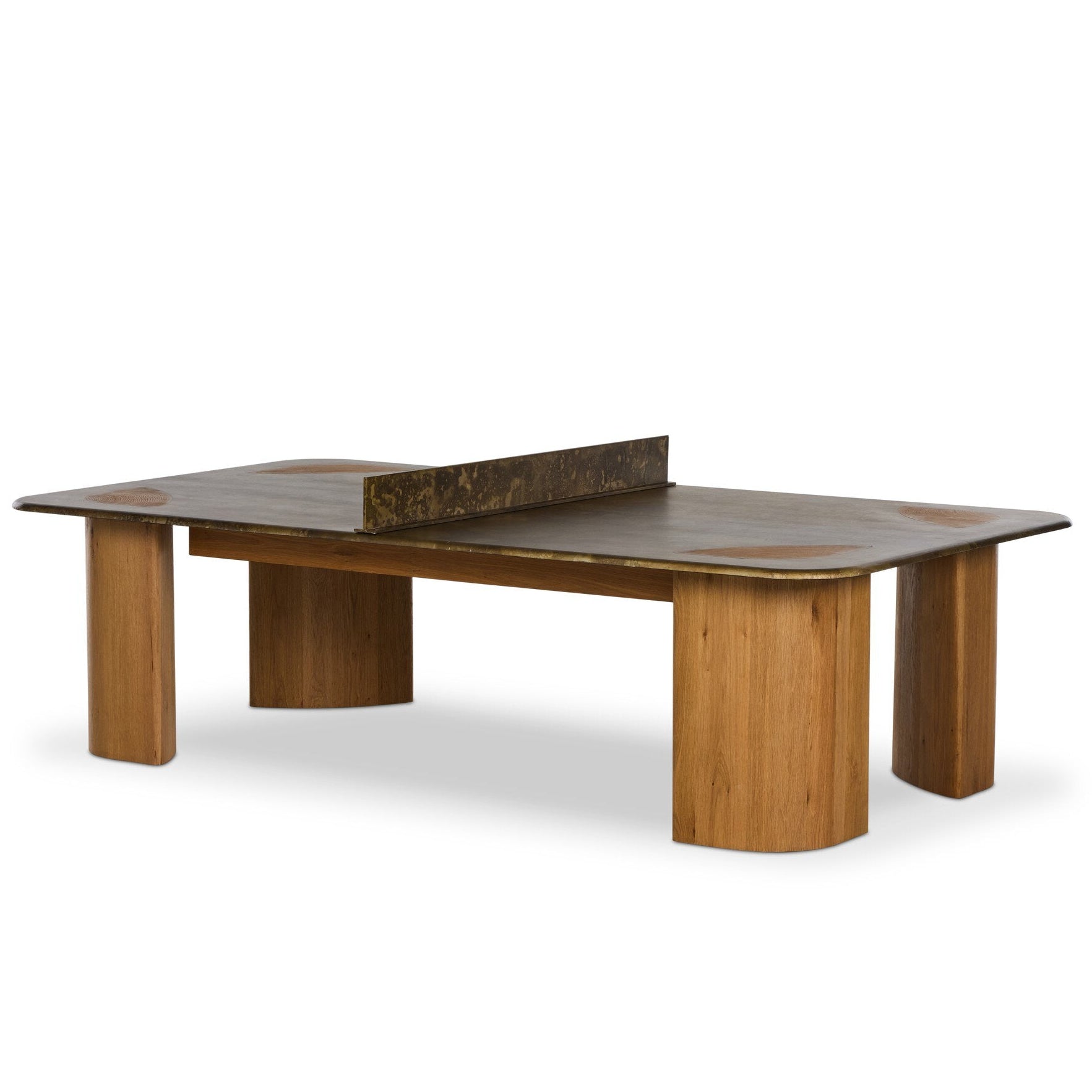 Four Hands Vella Smoked Oak Ping Pong Table - styled view (view 2)