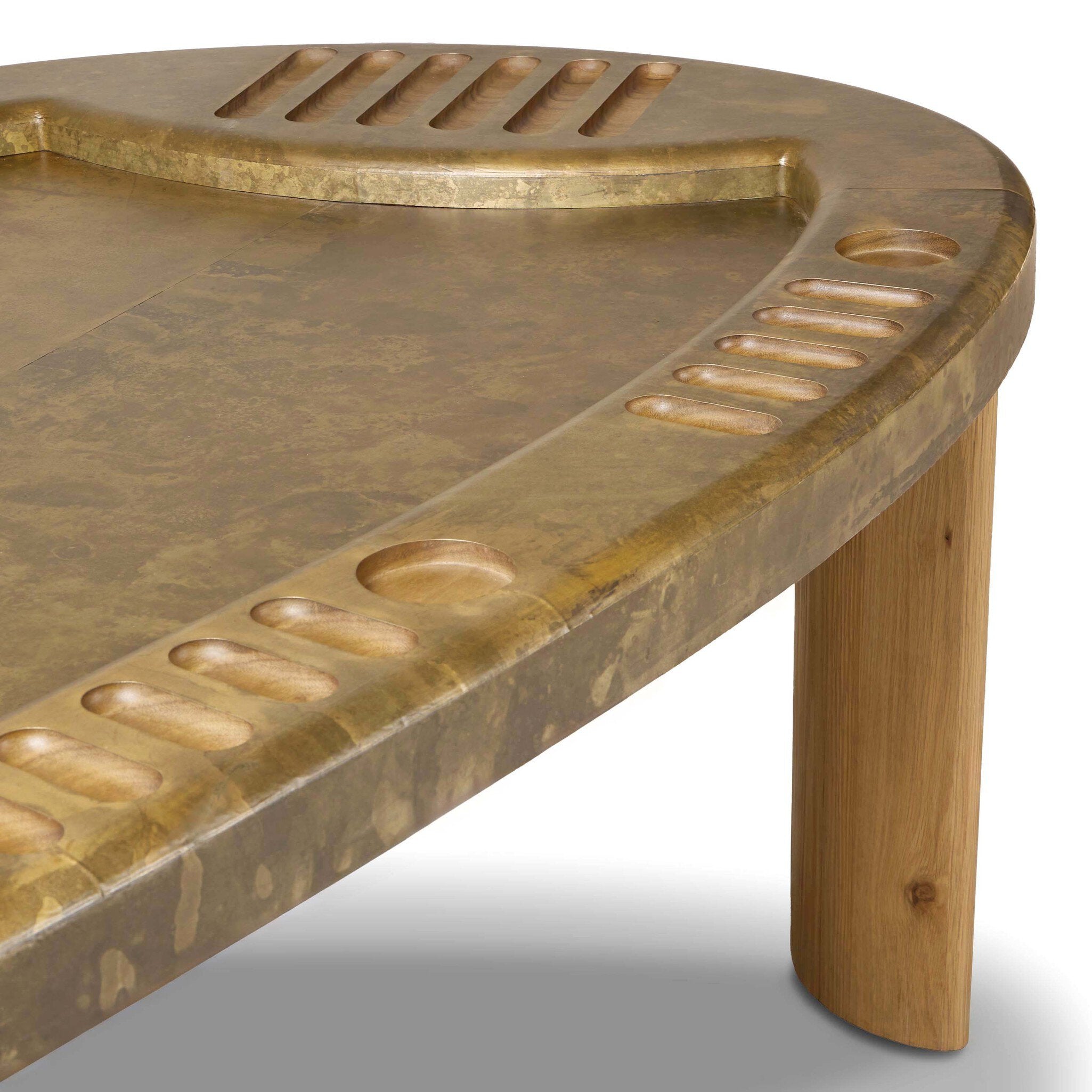 Four Hands Vella Smoked Oak Poker Table - detail 1