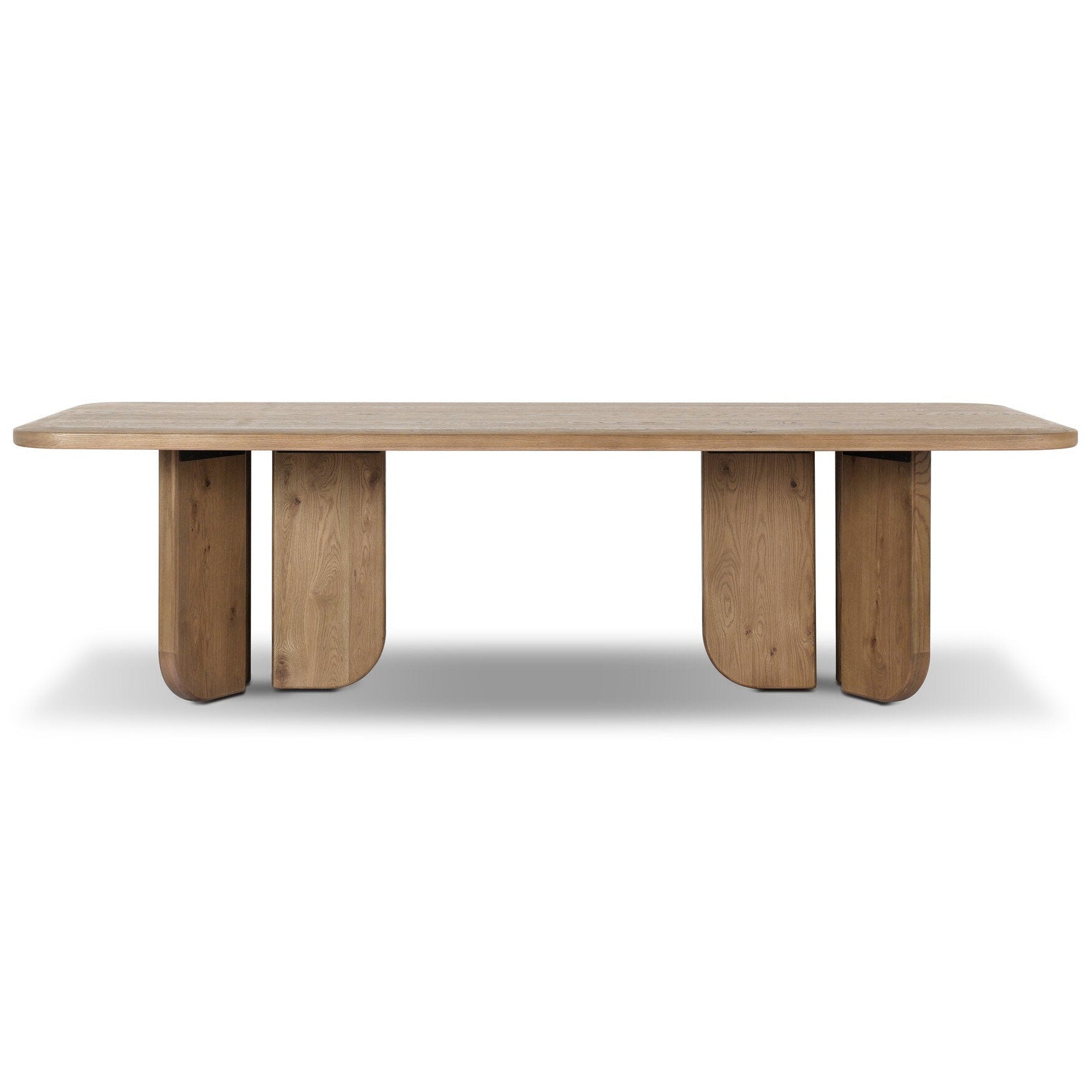 Four Hands Baloro Warm Oak Thick Dining Table - front view