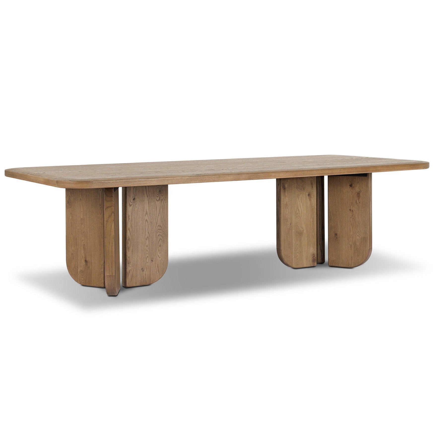 Four Hands Baloro Warm Oak Thick Dining Table - styled view