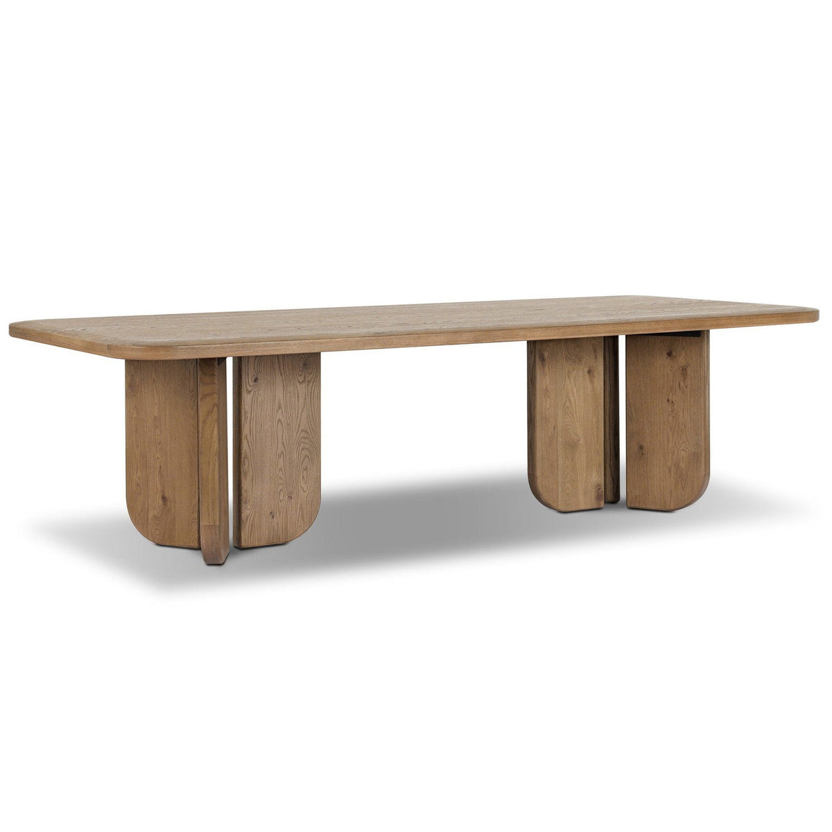 Four Hands Baloro Warm Oak Thick Dining Table - styled view