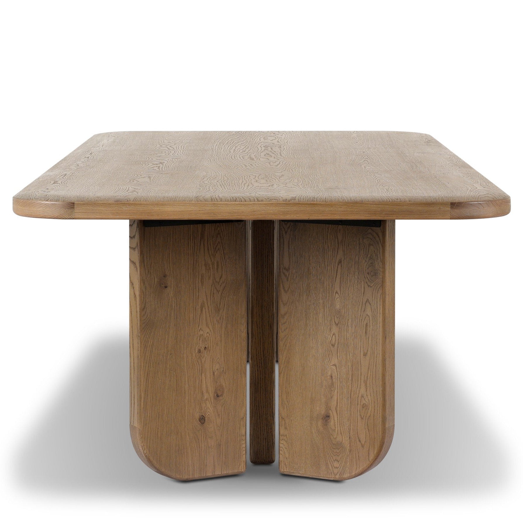 Four Hands Baloro Warm Oak Thick Dining Table - side view