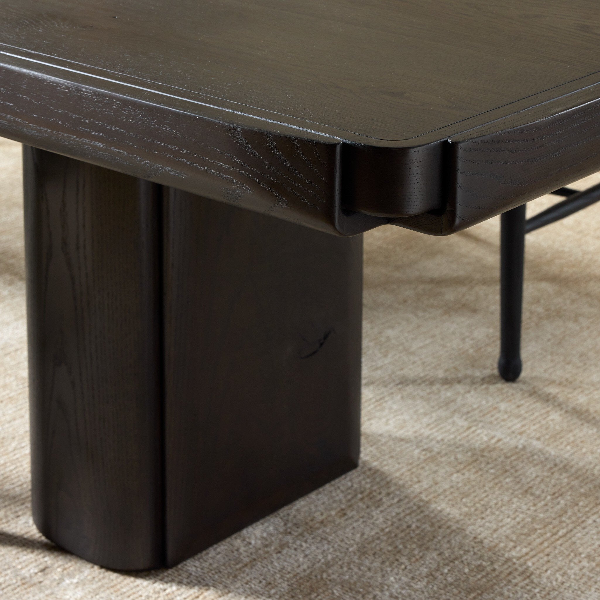 Four Hands Floyd Smoked Black Oak Dining Table - detail 9