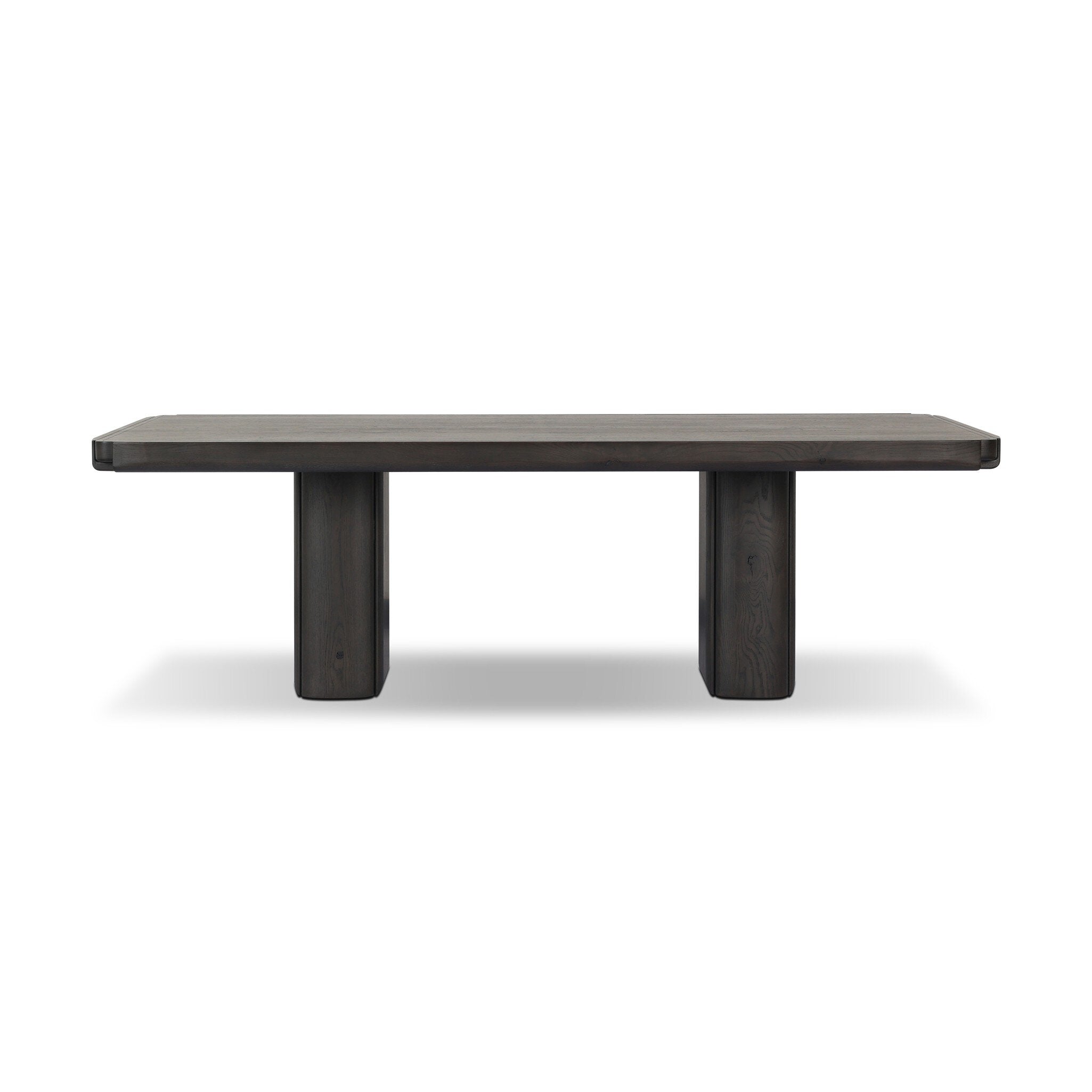 Four Hands Floyd Smoked Black Oak Dining Table - front view