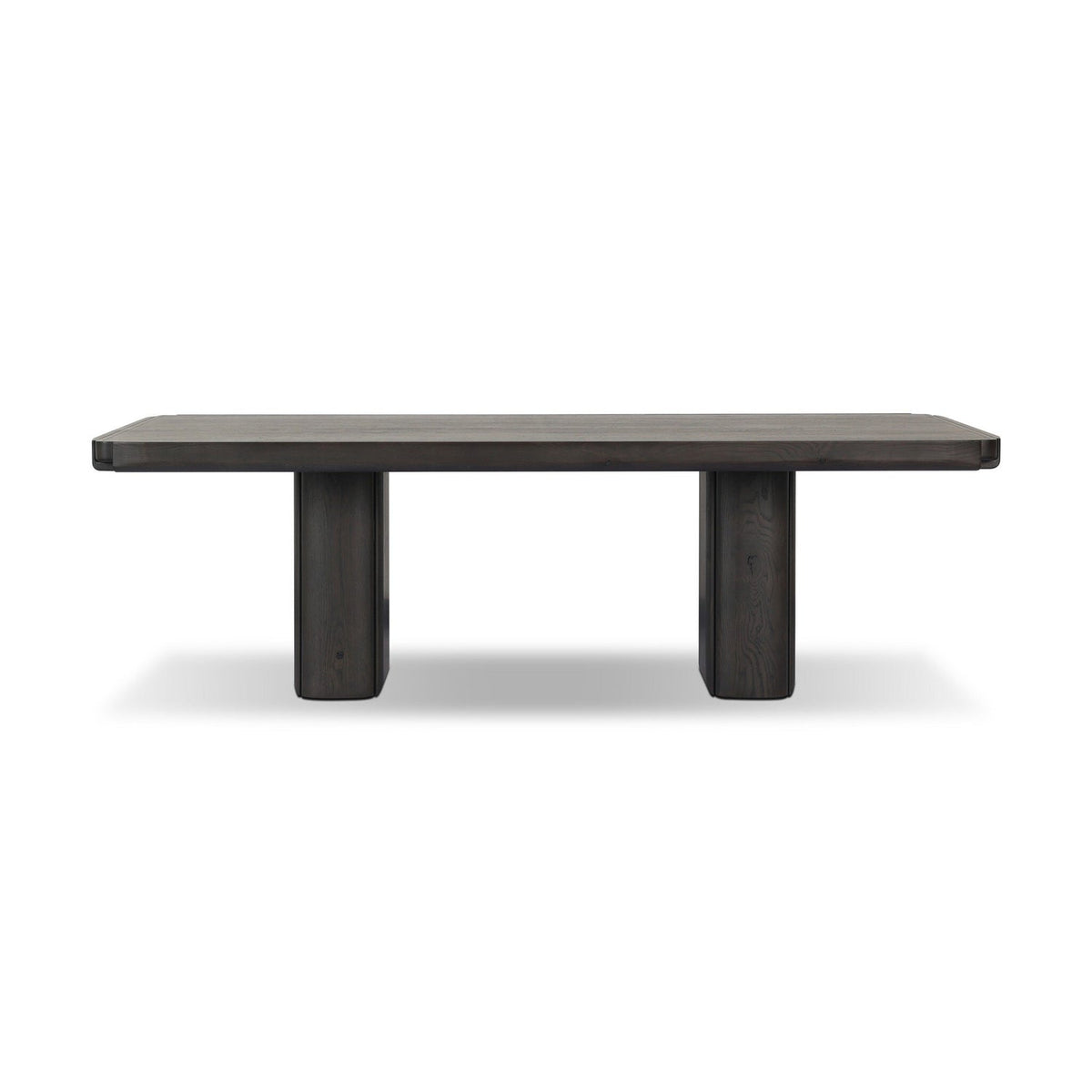 Four Hands Floyd Smoked Black Oak Dining Table - front view