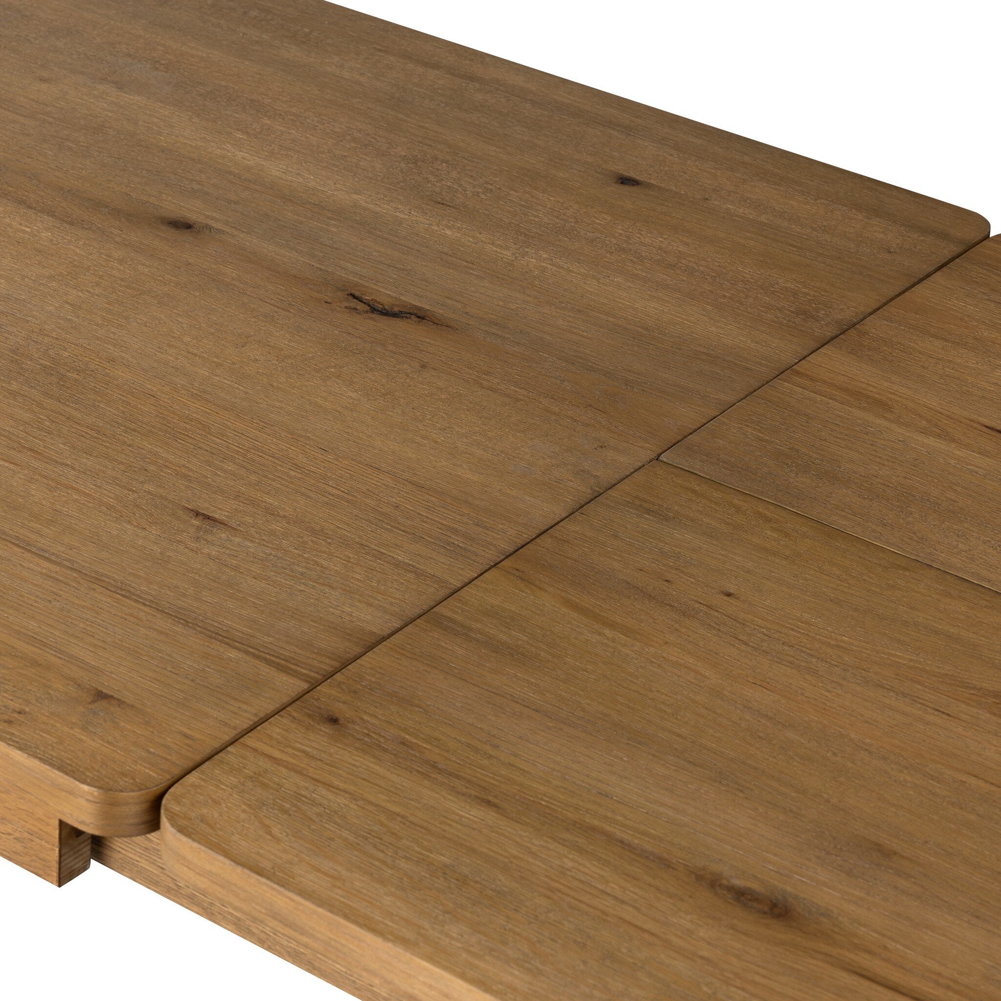 Four Hands Noeline Worn Oak Extension Dining Table finish close-up