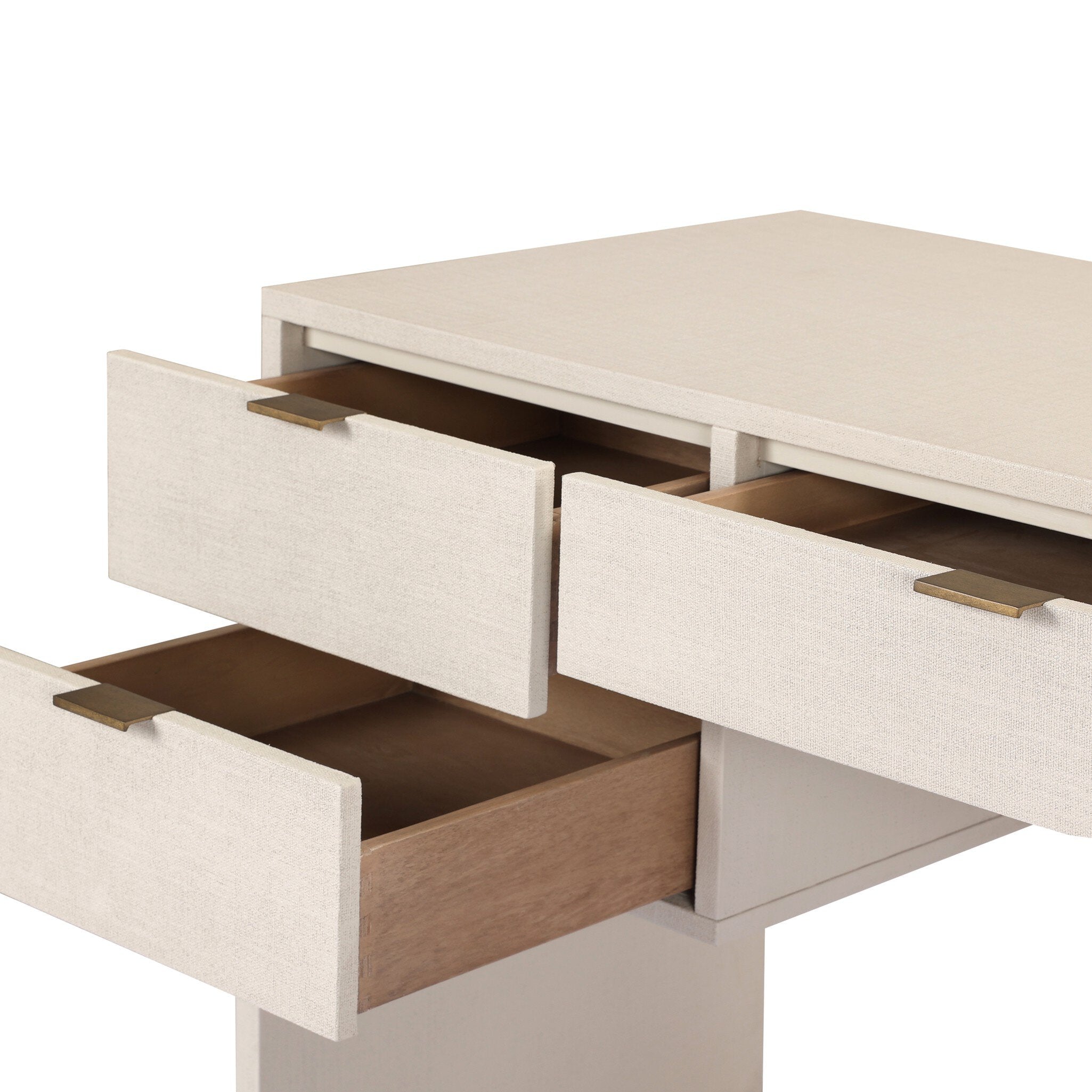 Four Hands Cressida Ivory Painted Linen Desk close-up detail