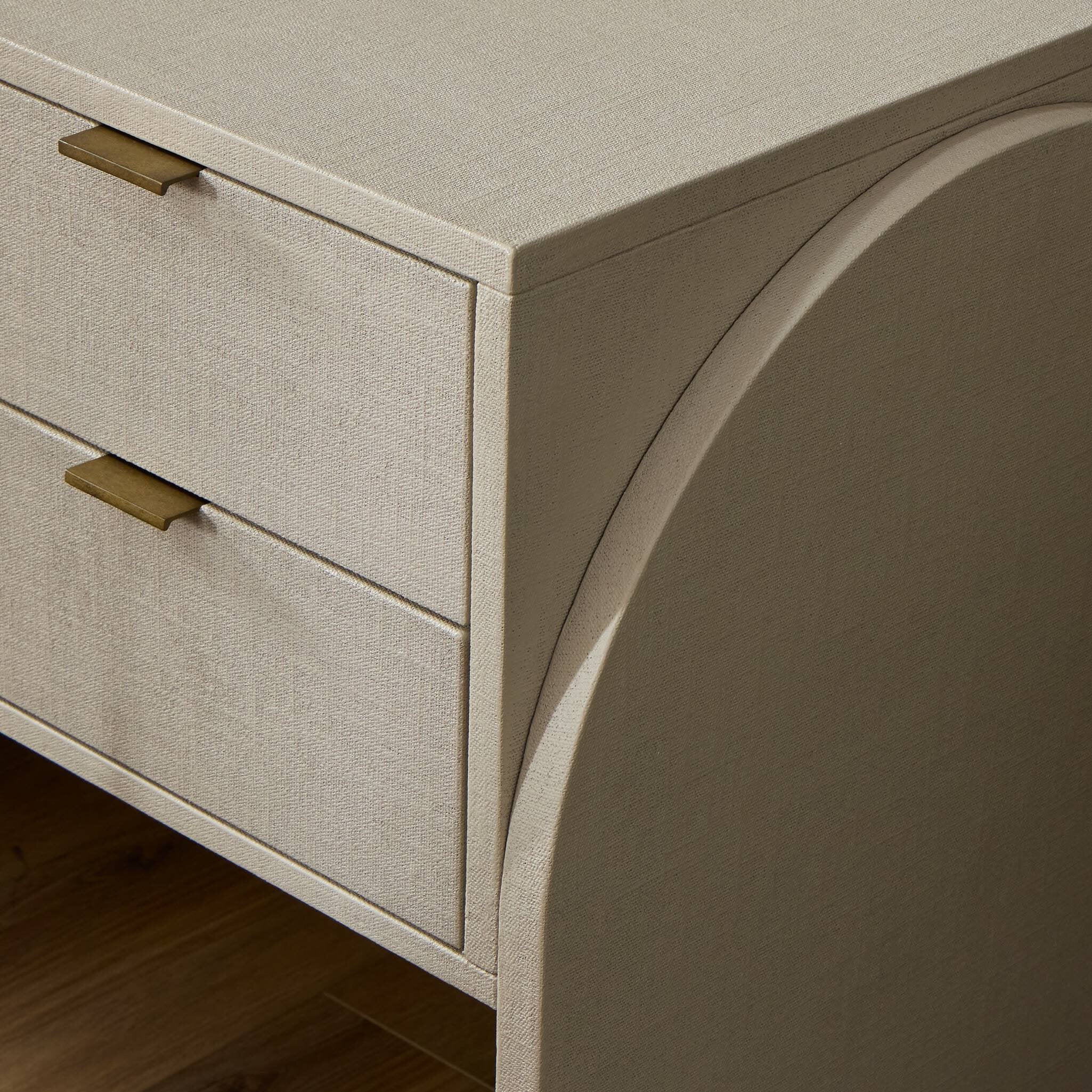 Four Hands Cressida Ivory Painted Linen Desk finish close-up