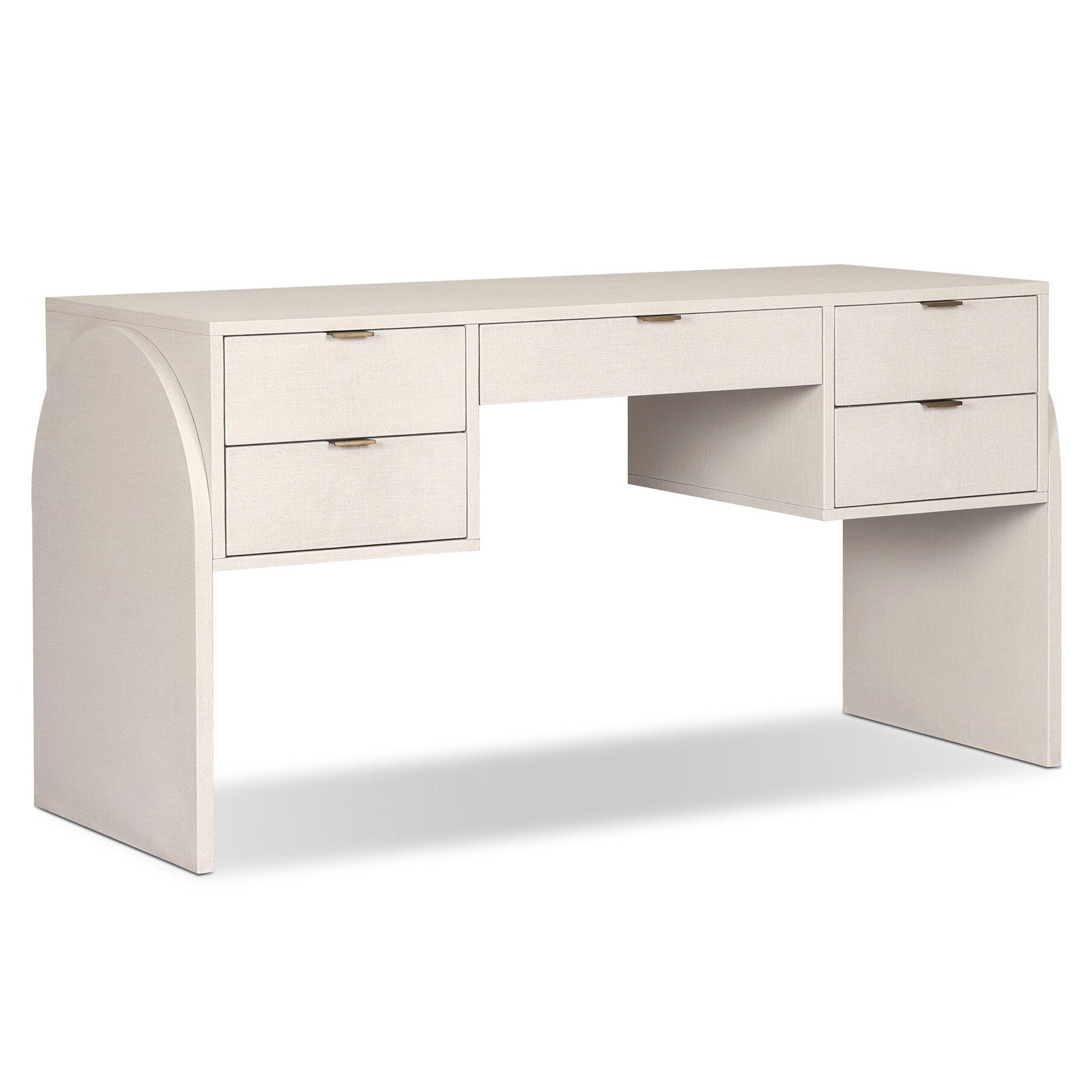 Four Hands Cressida Ivory Painted Linen Desk in Ivory Painted Linen