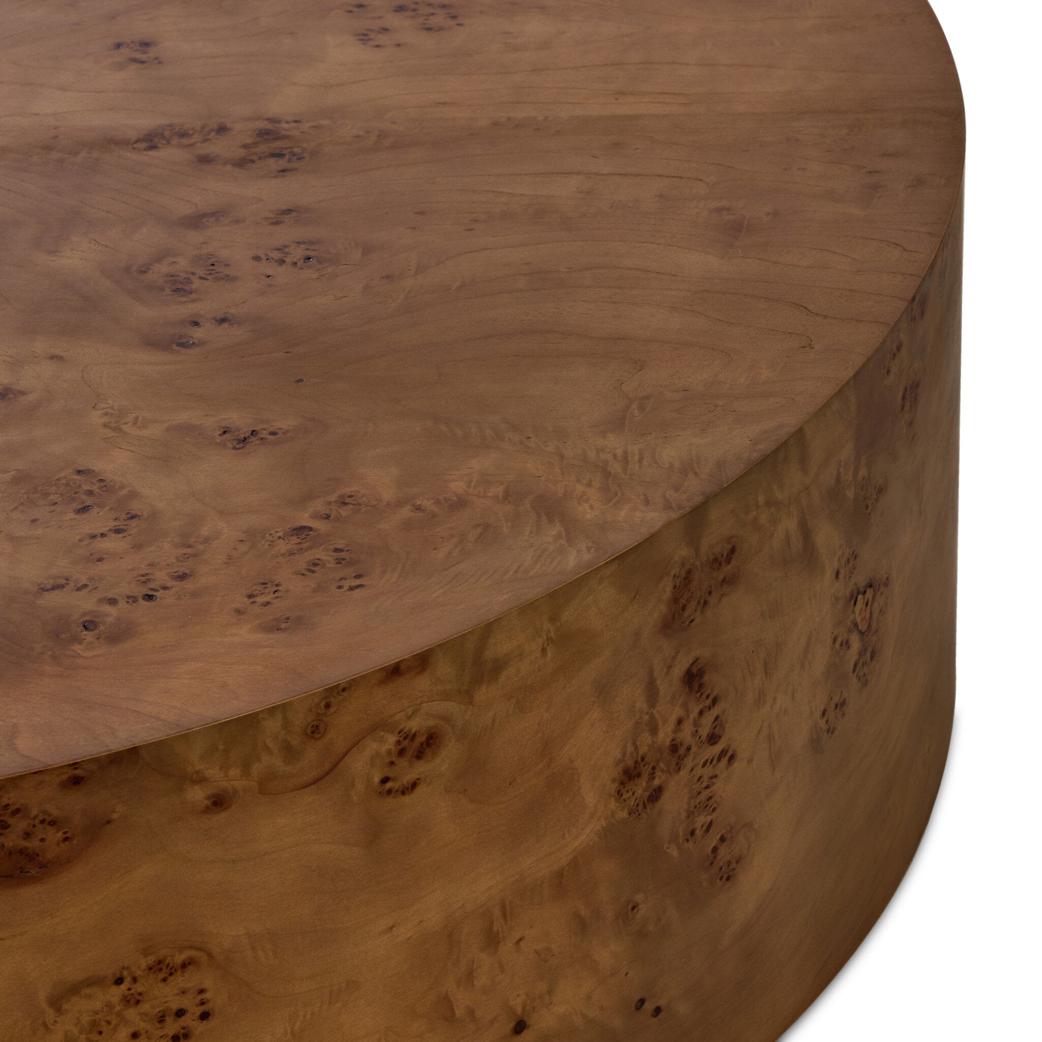 Four Hands Caya Caramel Burl Large Coffee Table close-up detail