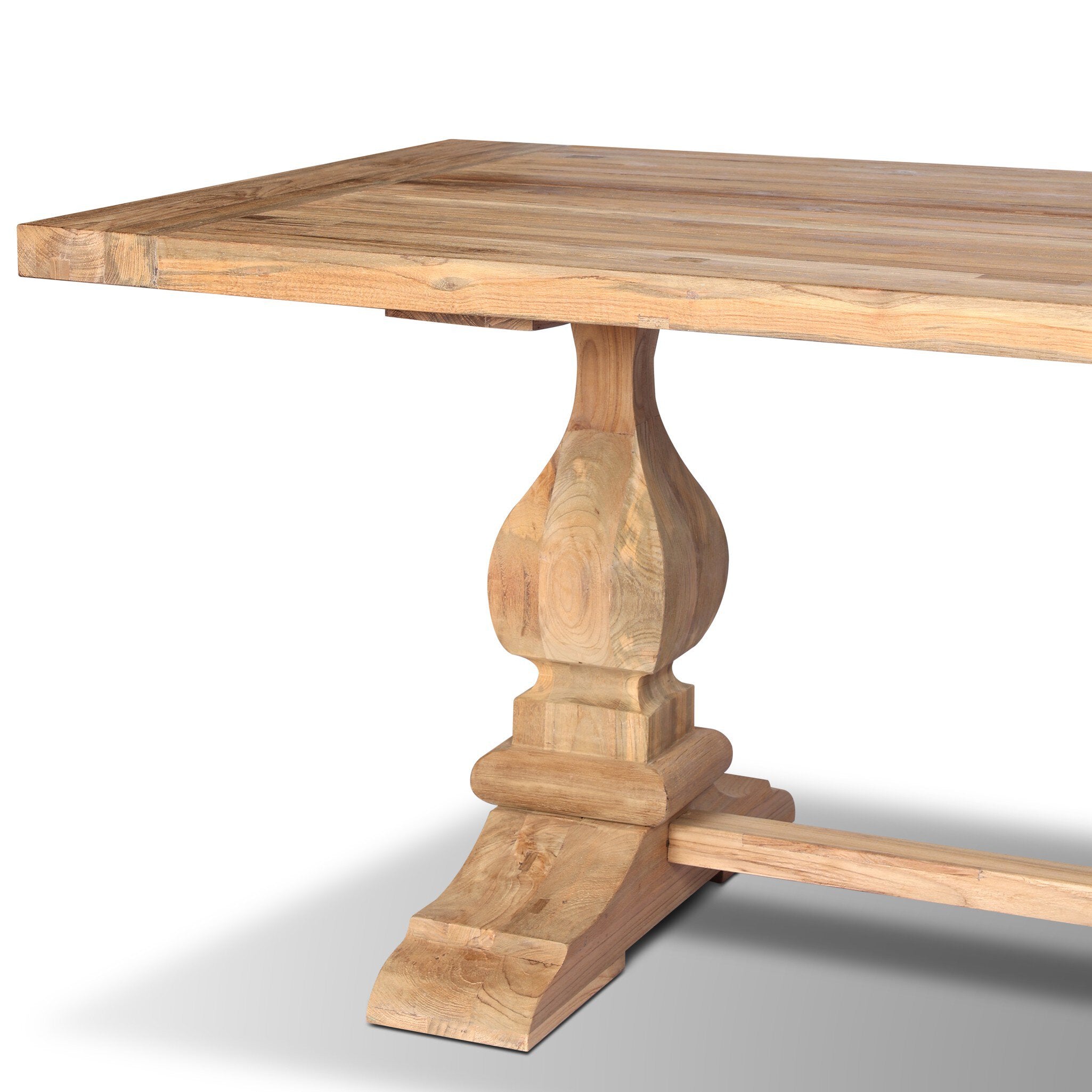 Four Hands Novell Reclaimed Natural Outdoor Dining Table finish close-up