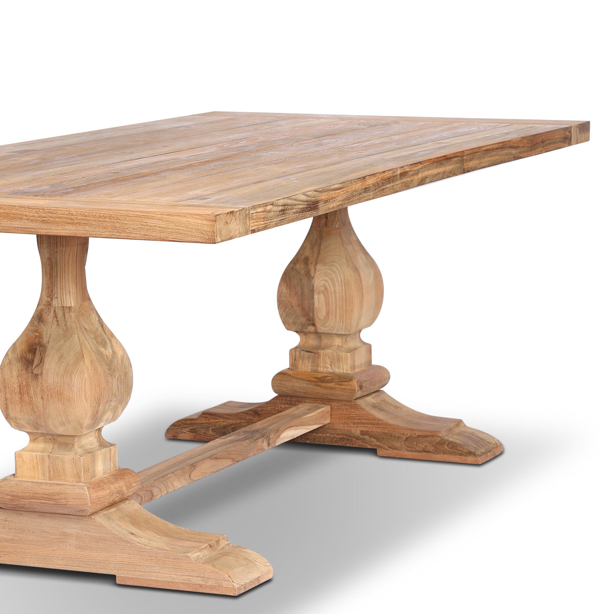 Four Hands Novell Reclaimed Natural Outdoor Dining Table construction close-up