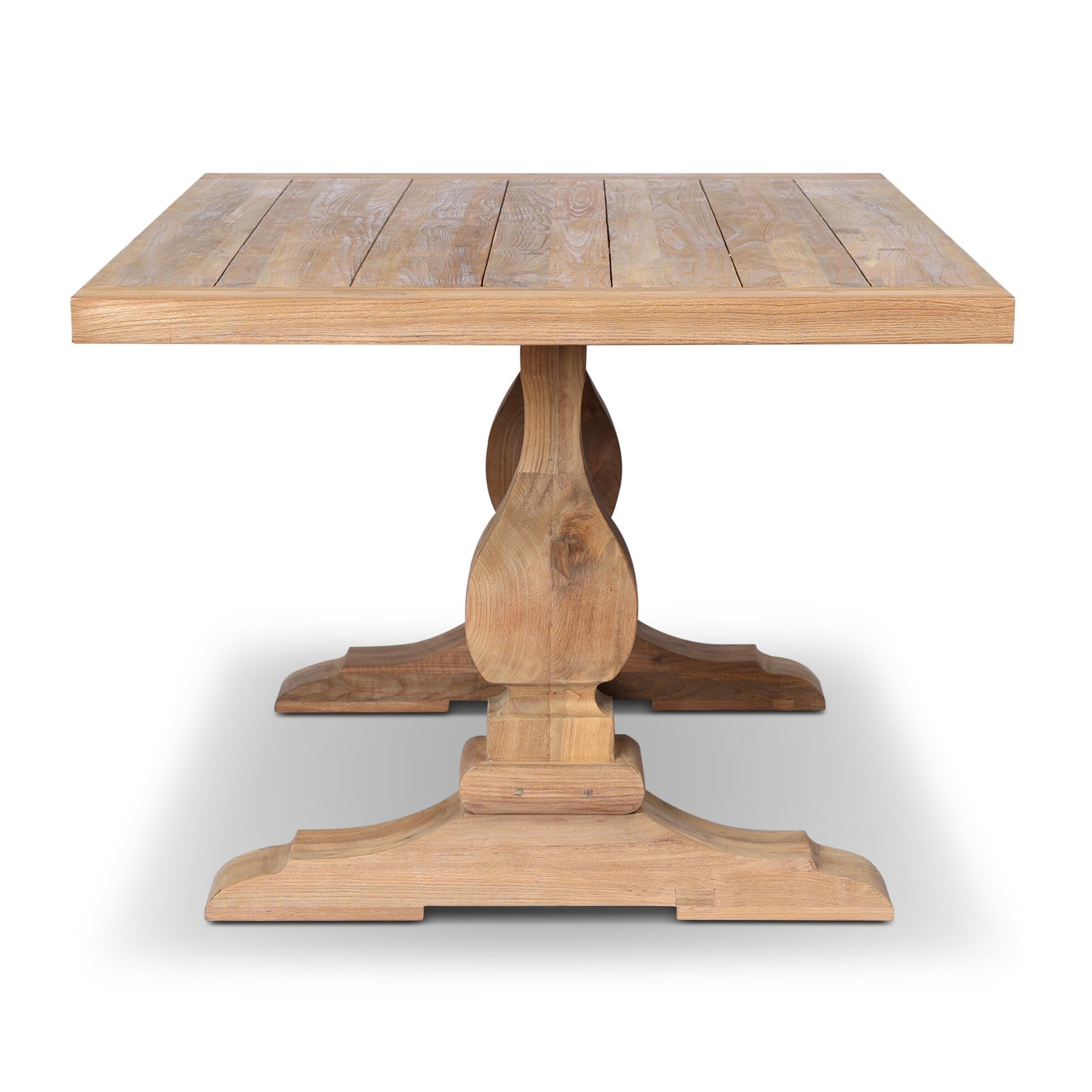 Four Hands Novell Reclaimed Natural Outdoor Dining Table side view