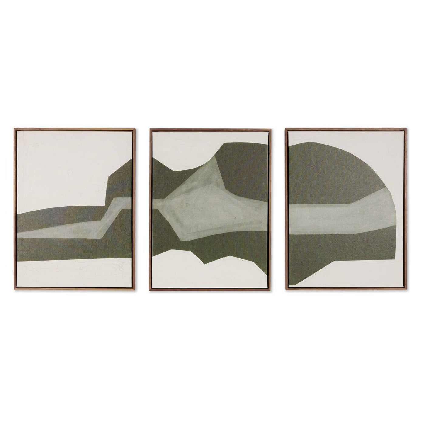 Four Hands x Raoul Morren Suspended Triptych Walnut Framed Art
