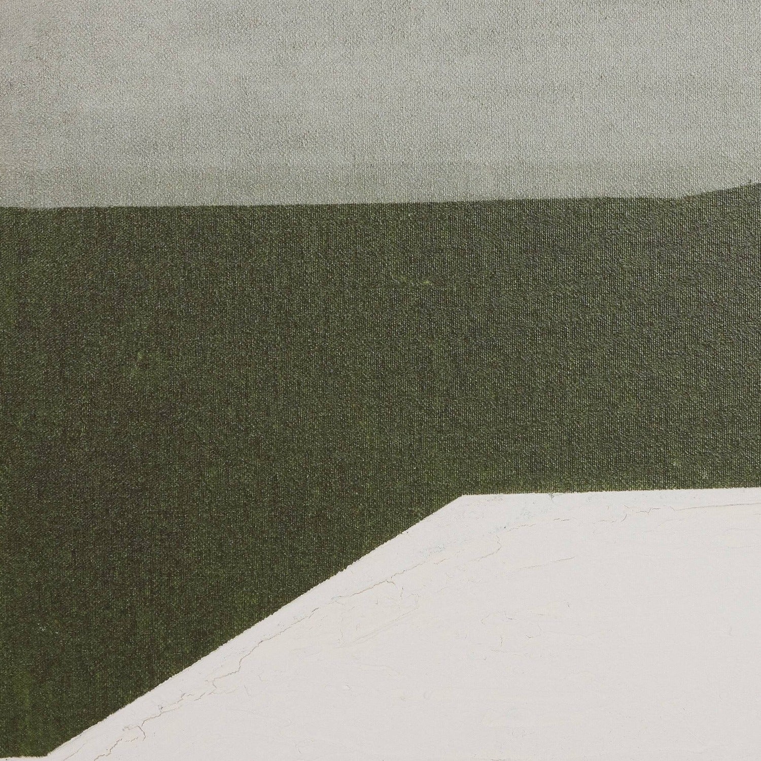 Raoul Morren x Four Hands Suspended Triptych on matte canvas in walnut floater, close-up detail of collage texture, view 2