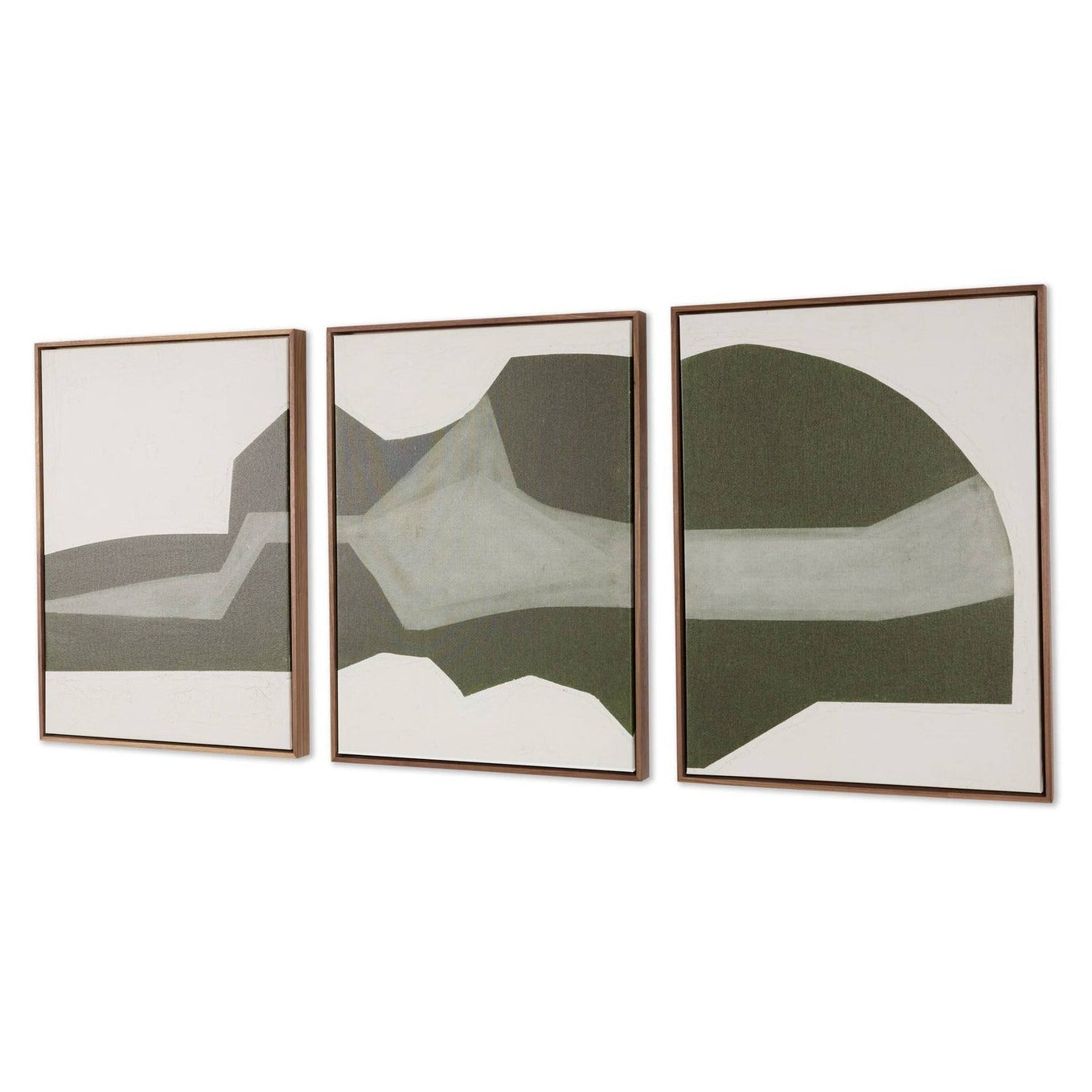 Four Hands x Raoul Morren Suspended Triptych Walnut Framed Art