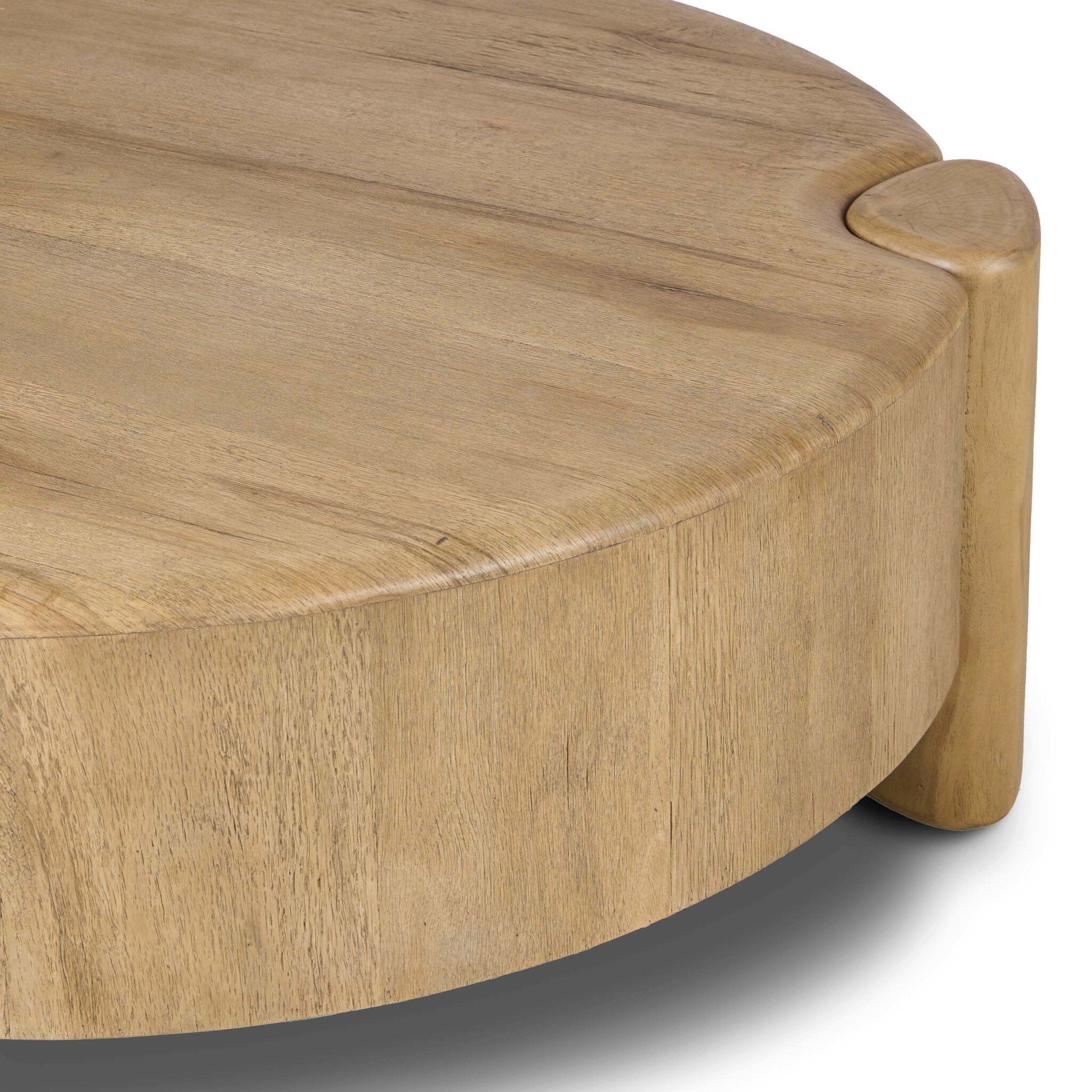 Four Hands Toman Rustic Oak Coffee Table close-up detail