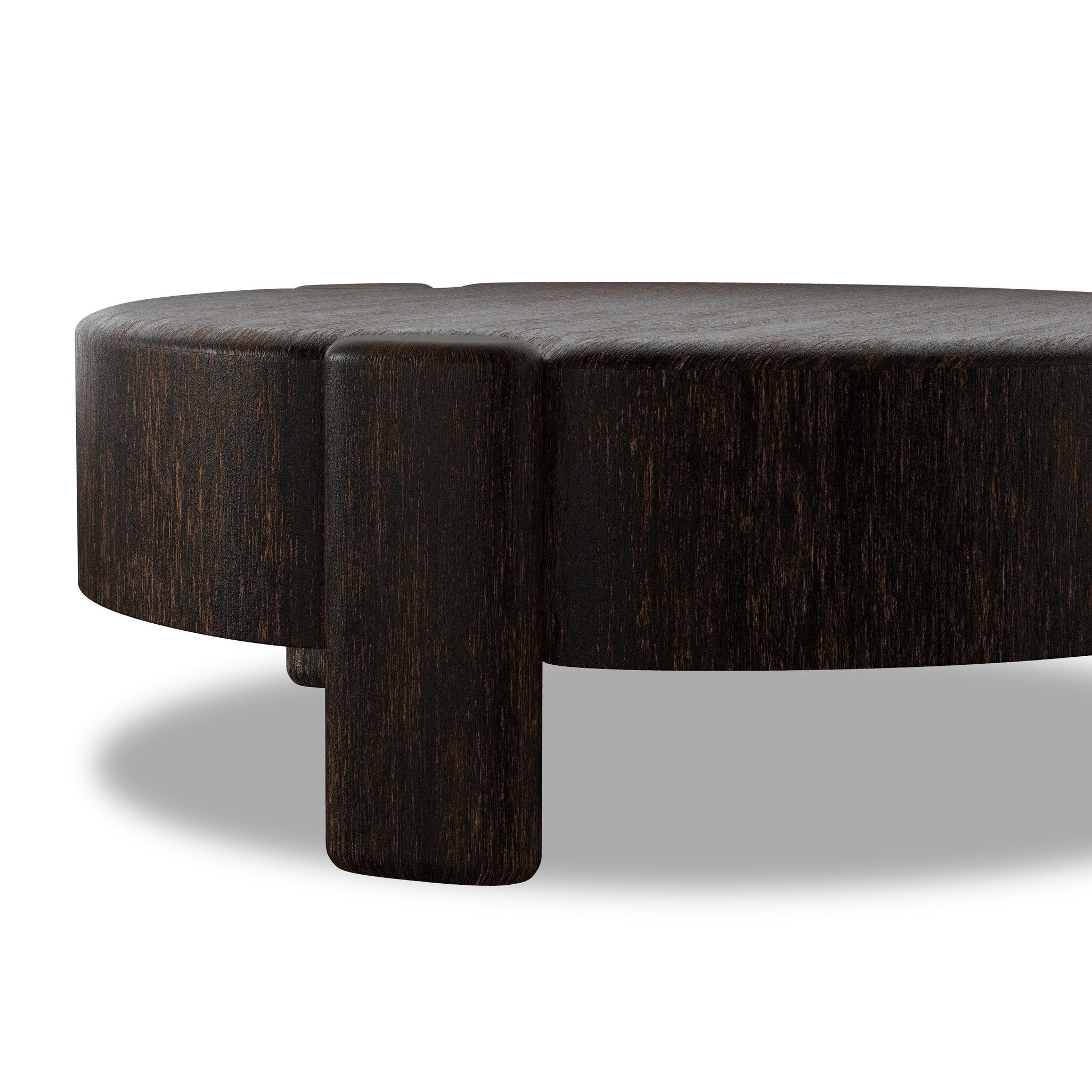 Four Hands Toman Ebony Rustic Oak Coffee Table detail view