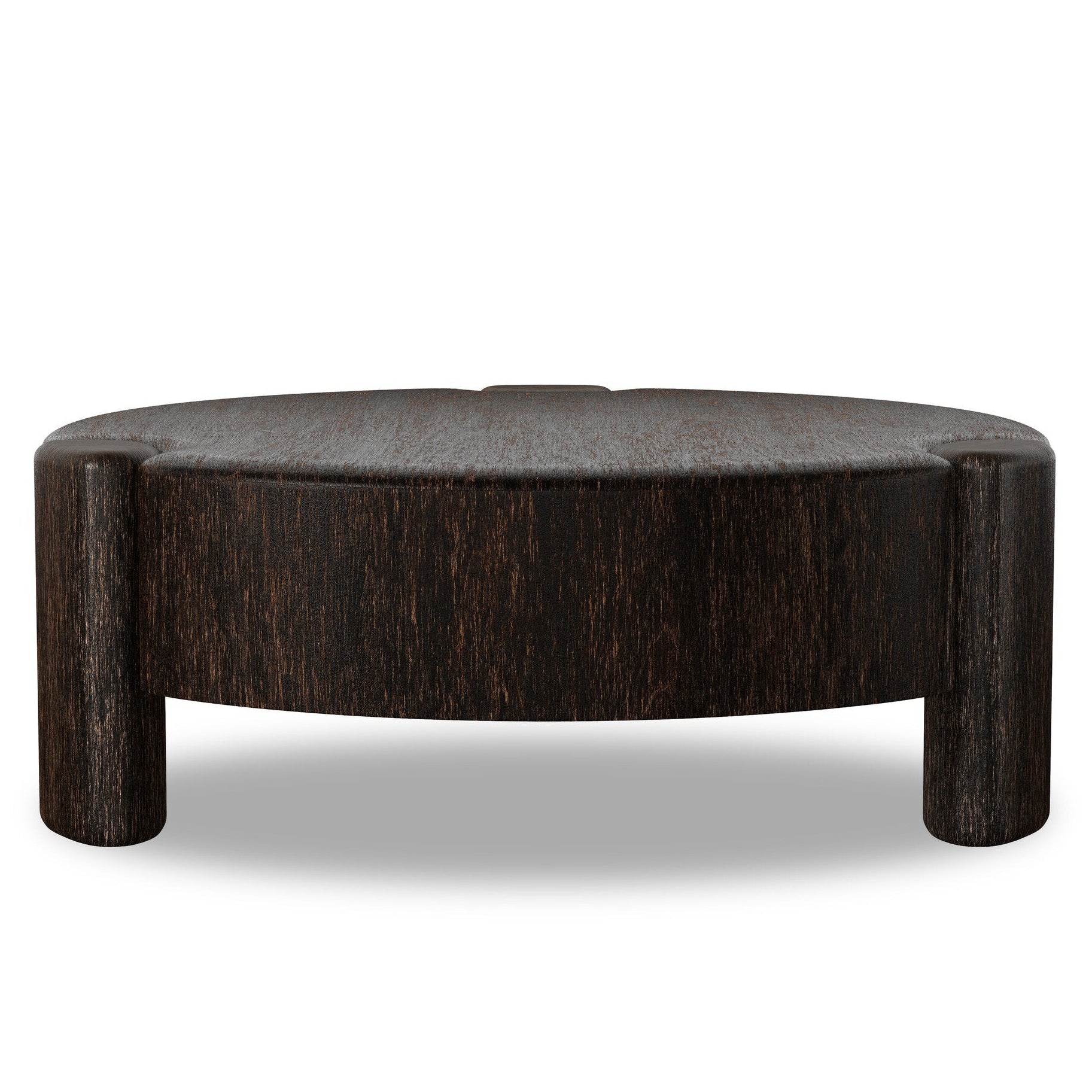 Four Hands Toman Ebony Rustic Oak Coffee Table front view