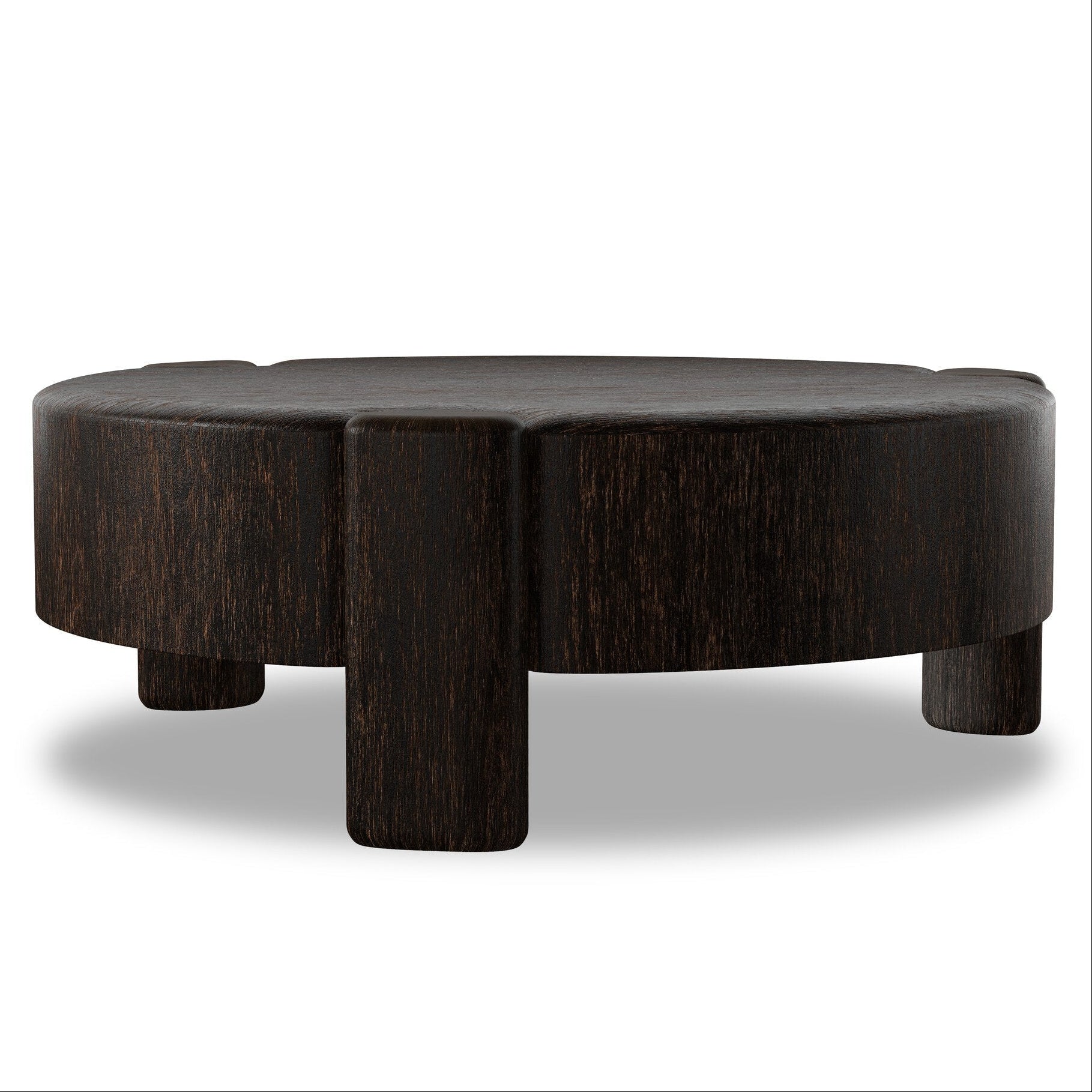 Four Hands Toman Ebony Rustic Oak Coffee Table in Ebony Rustic Oak