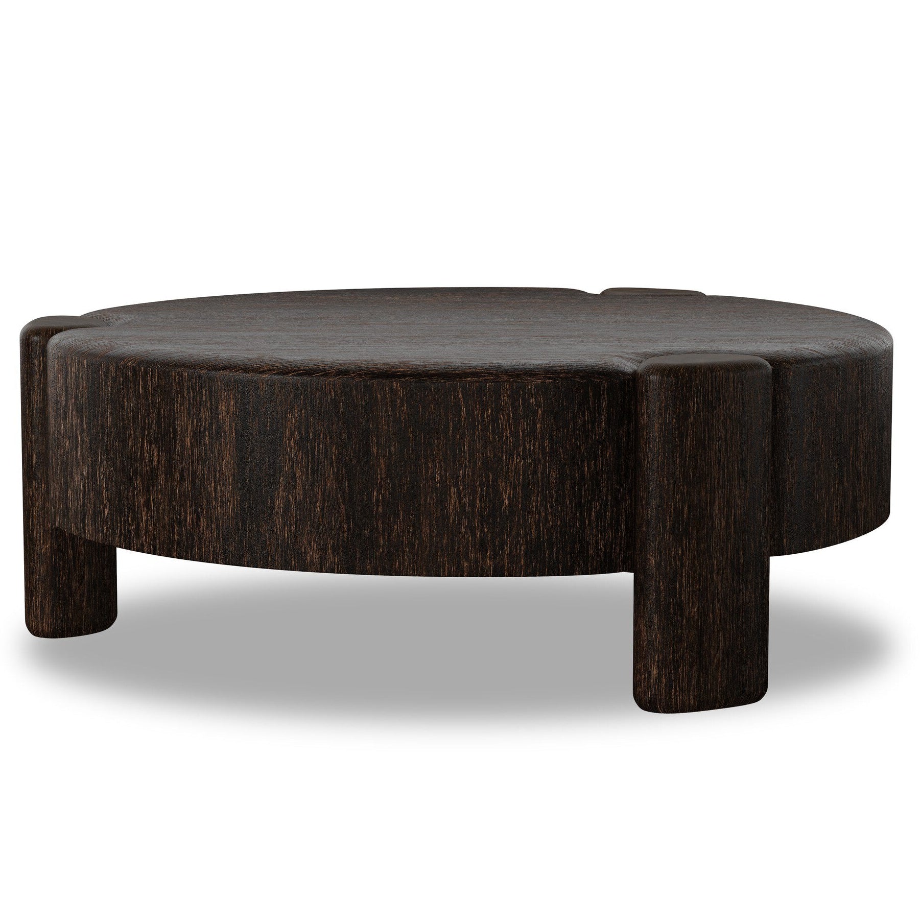 Four Hands Toman Ebony Rustic Oak Coffee Table side view