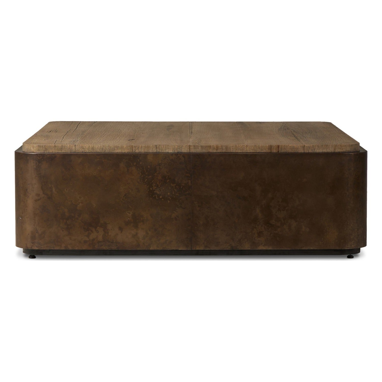 Four Hands Kipp Burnt Bleached Oak Square Coffee Table