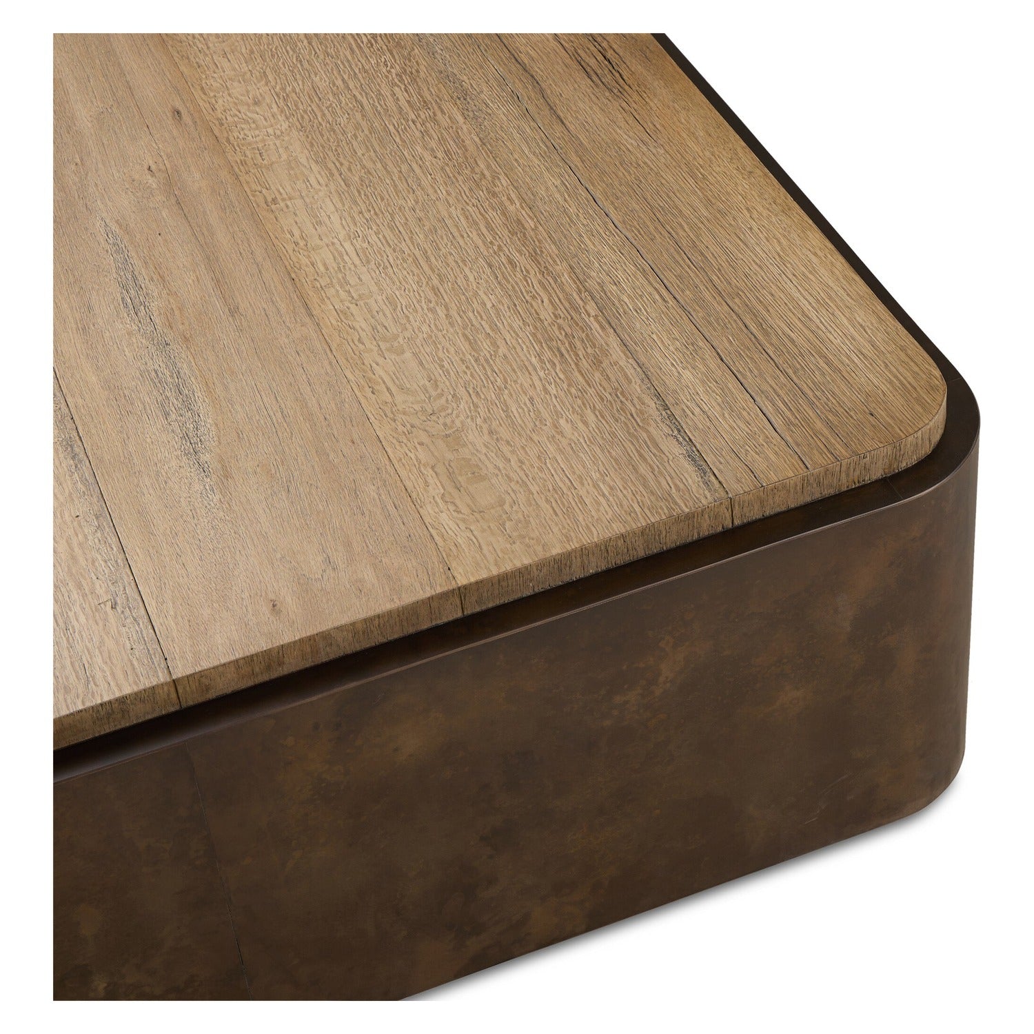 Four Hands Kipp Burnt Bleached Oak Square Coffee Table