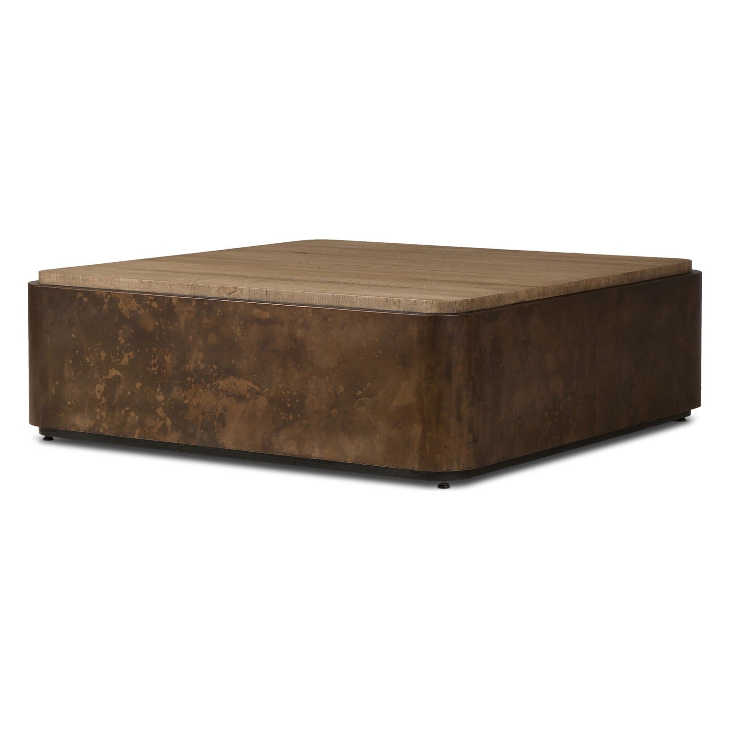 Four Hands Kipp Burnt Bleached Oak Square Coffee Table