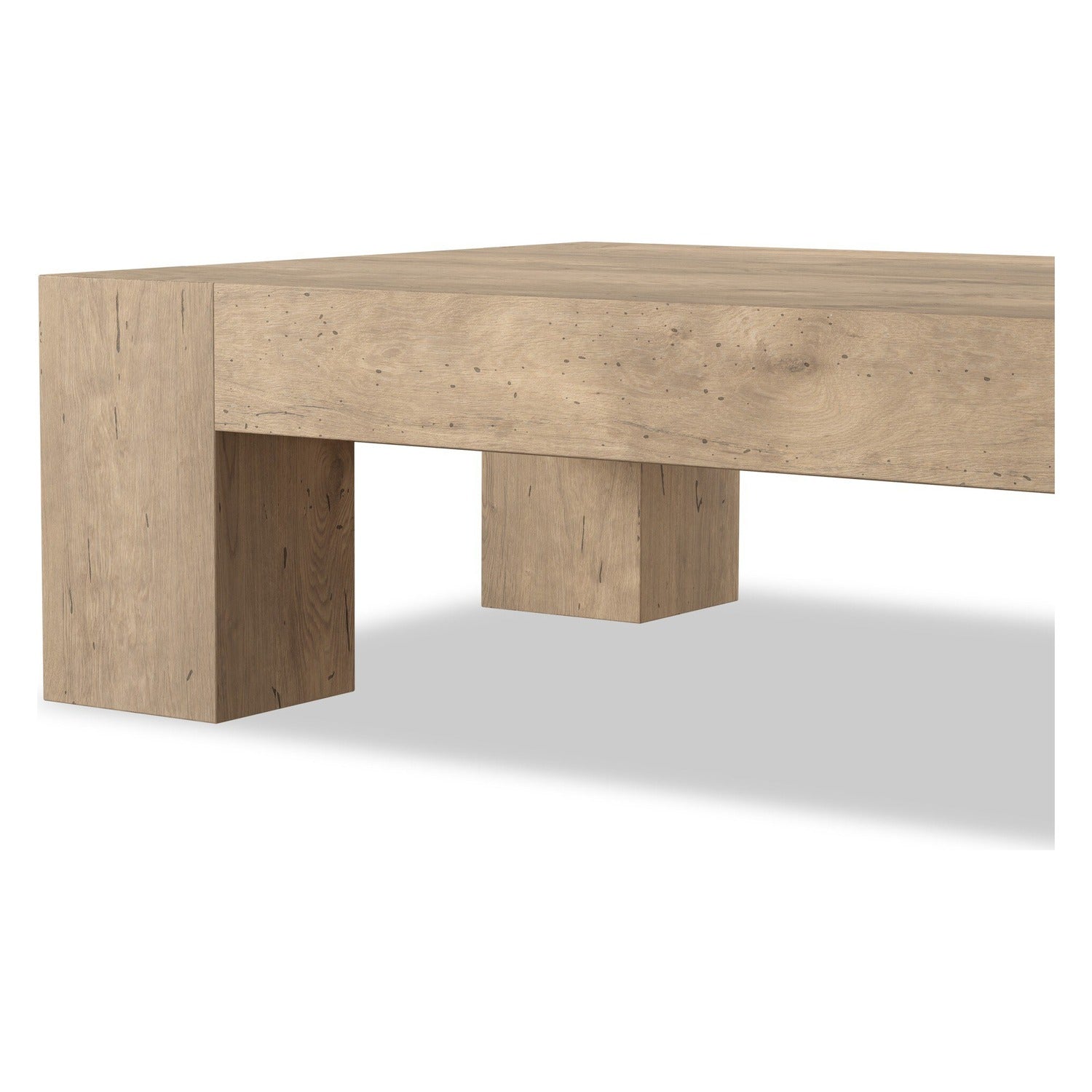 Four Hands Abaso Whitewash Rustic Rectangular Coffee Table