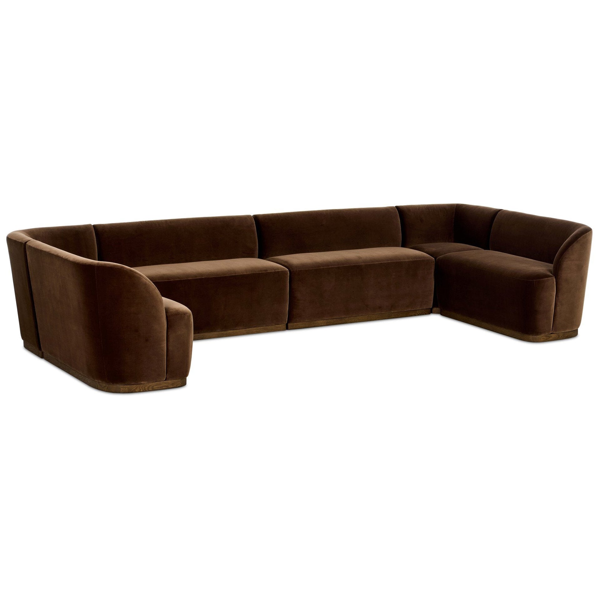 Four Hands Dorset Surrey Mink U-Shape Banquette styled view