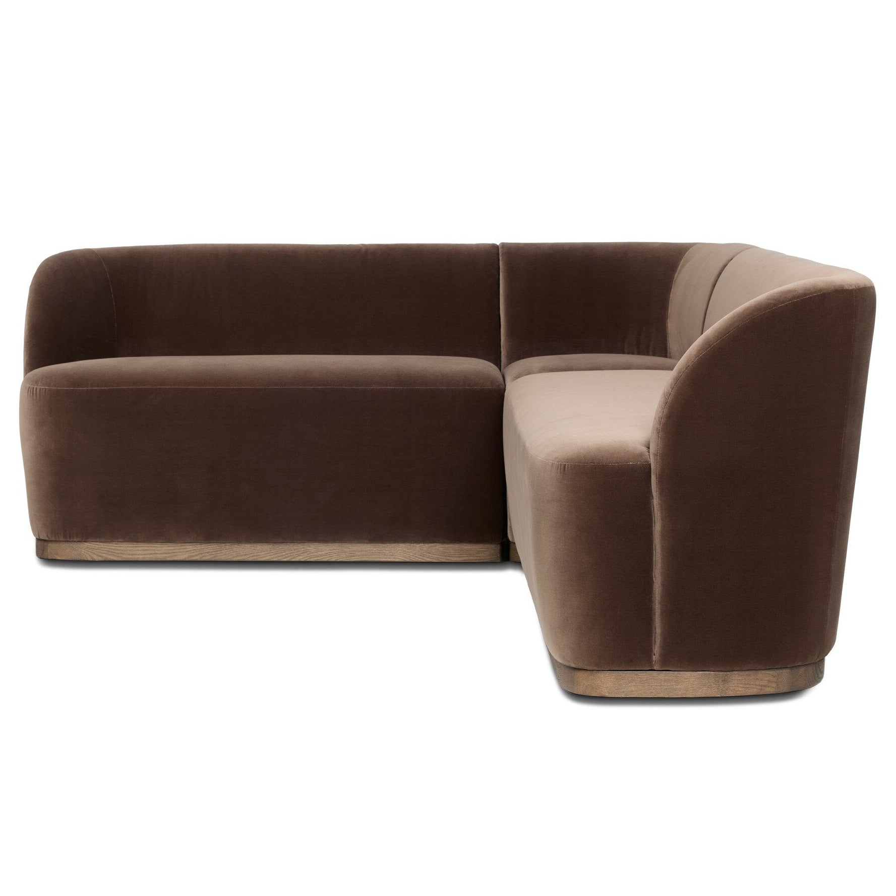 Four Hands Dorset Surrey Mink L-Shape Banquette side view