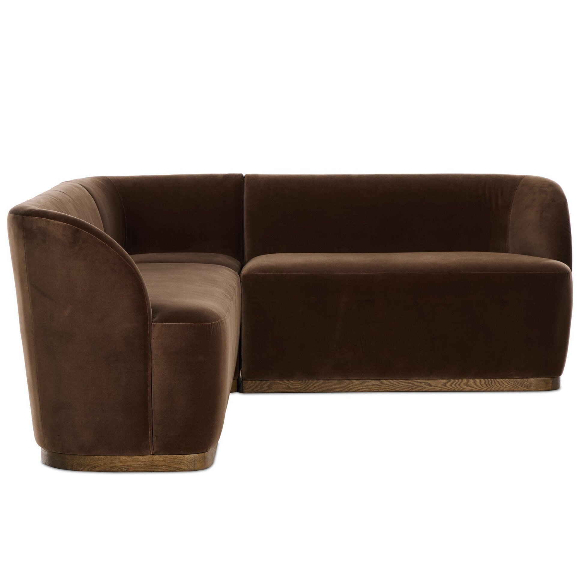 Four Hands Dorset Surrey Mink L-Shape Banquette side view
