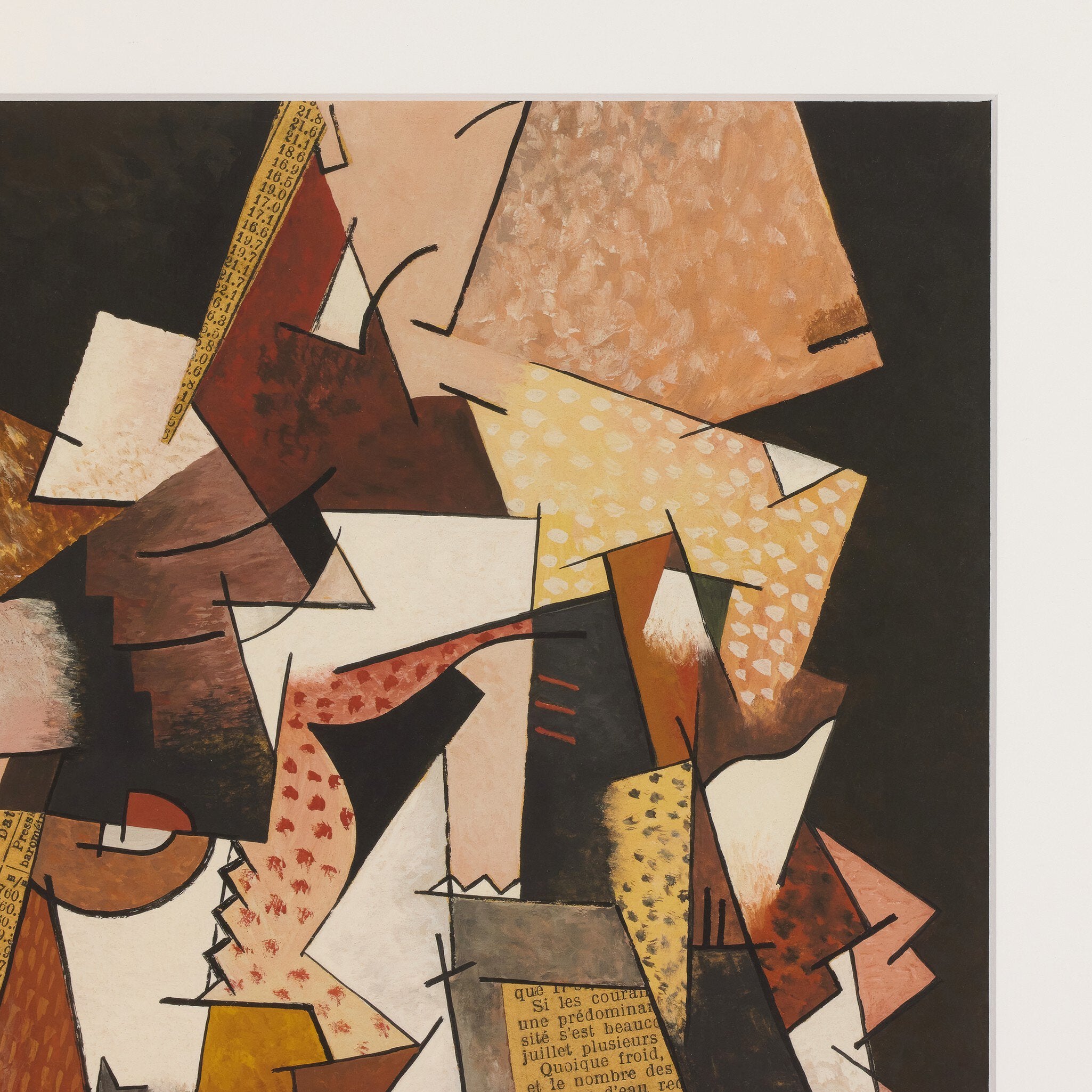 Four Hands x Georges Valmier Composition Au Papier Journal Framed Art close-up detail