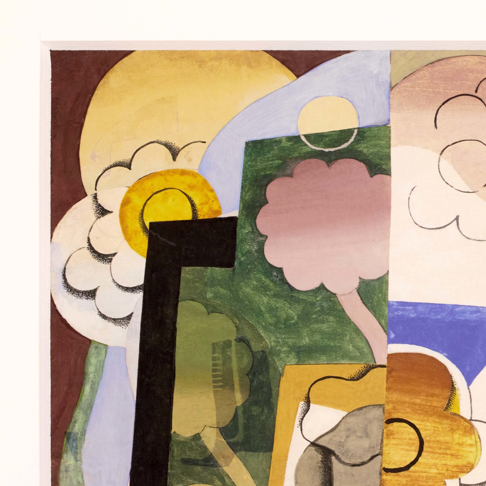 Four Hands x Georges Valmier Vase De Fleurs Pure Framed Art close-up detail