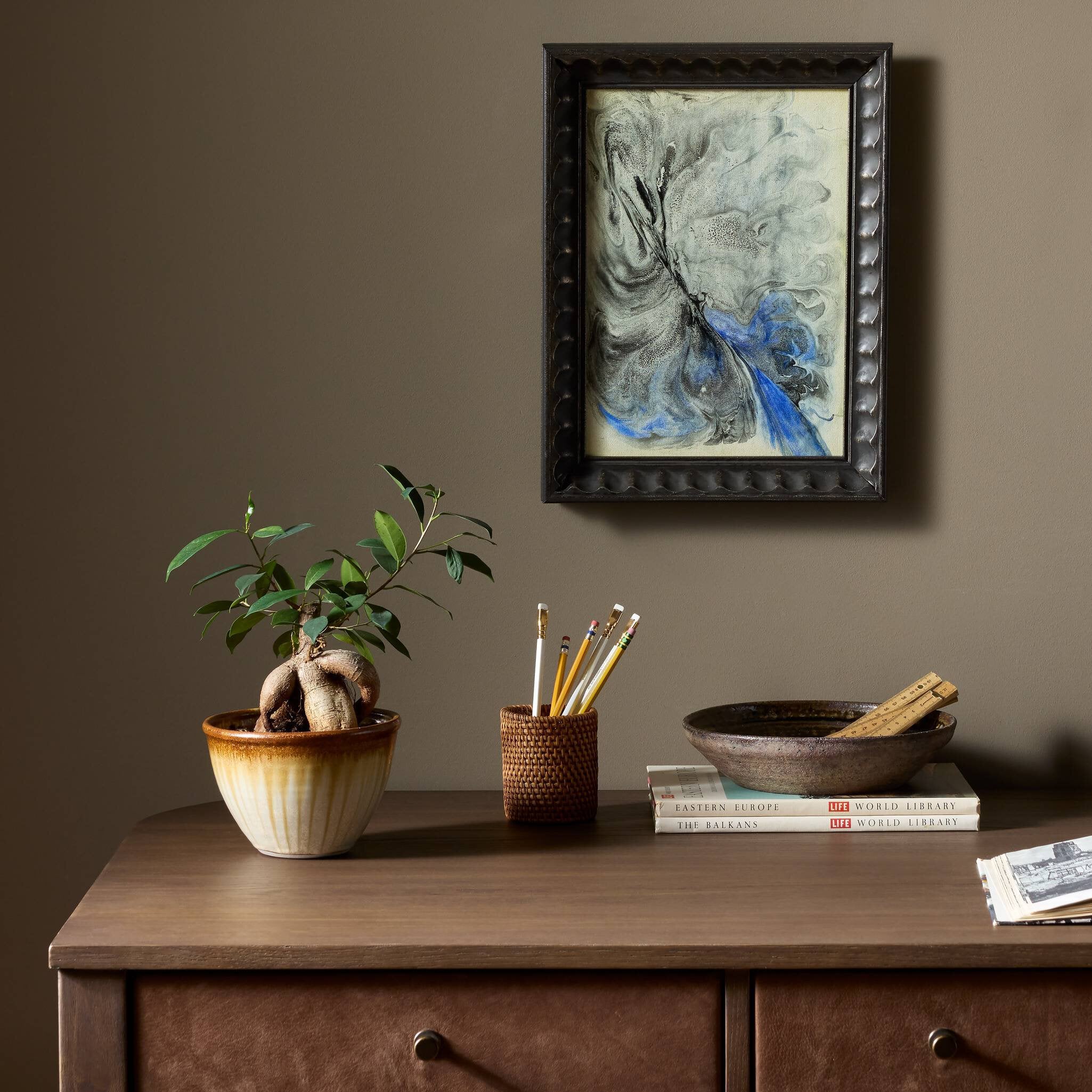 Four Hands x Valerie Suter Marble 06 Framed Art — in a styled room setting