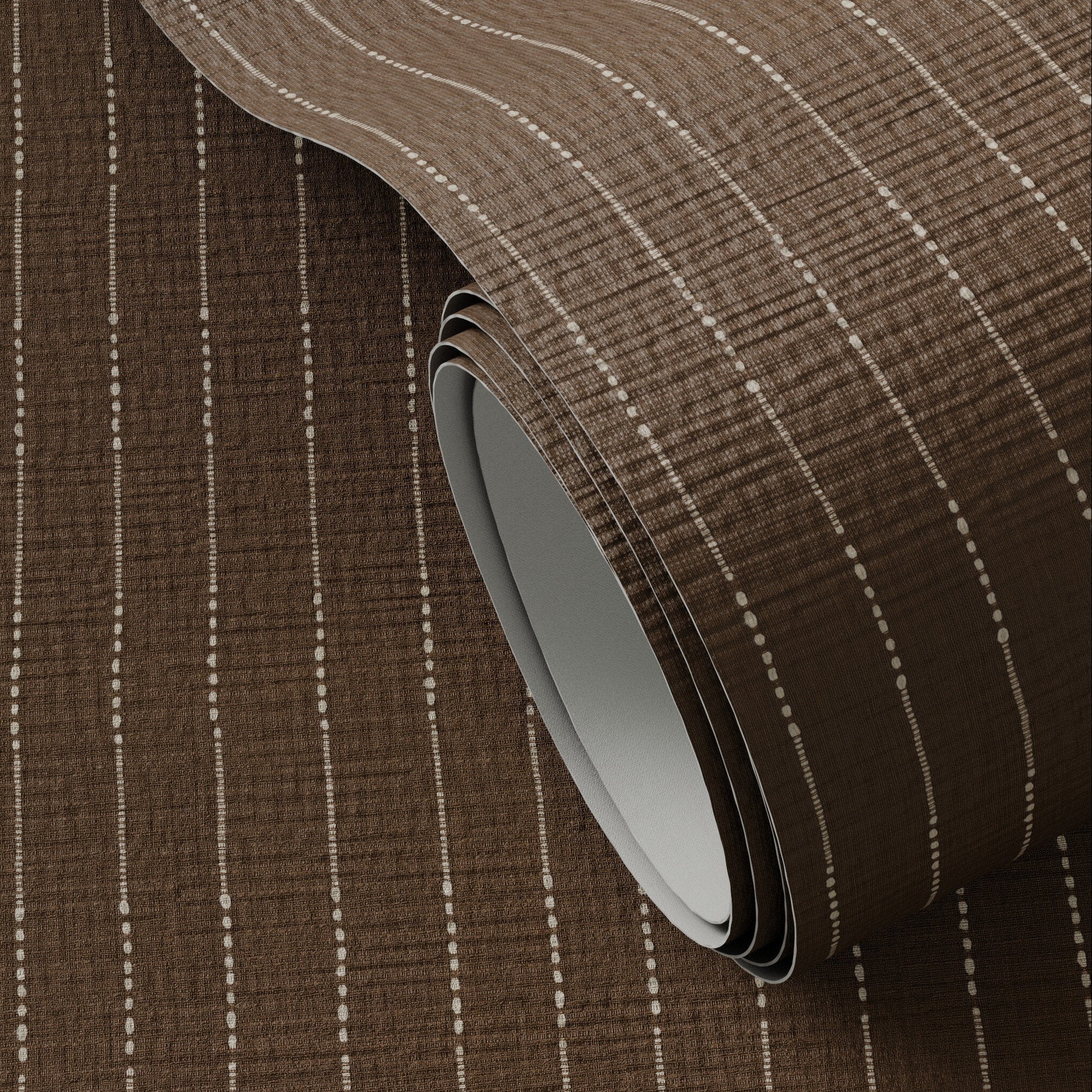 FH Art Studio Dobby Stripe Brown Grasscloth Wallpaper — Dobby Stripe Brown