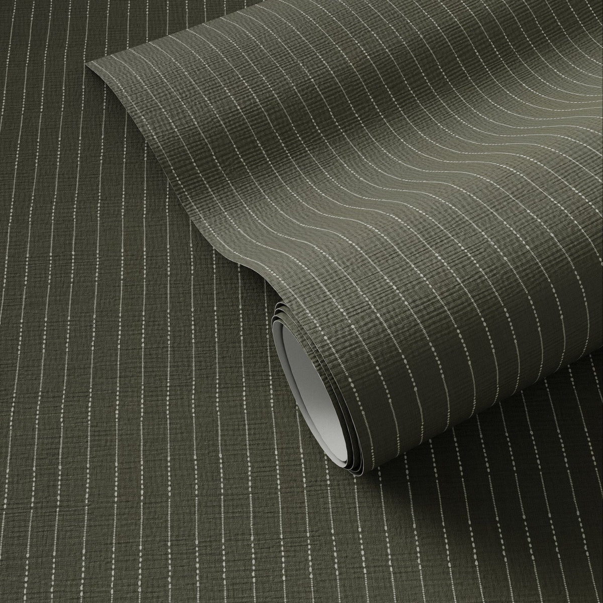 FH Art Studio Dobby Stripe Olive Grasscloth Wallpaper full product view