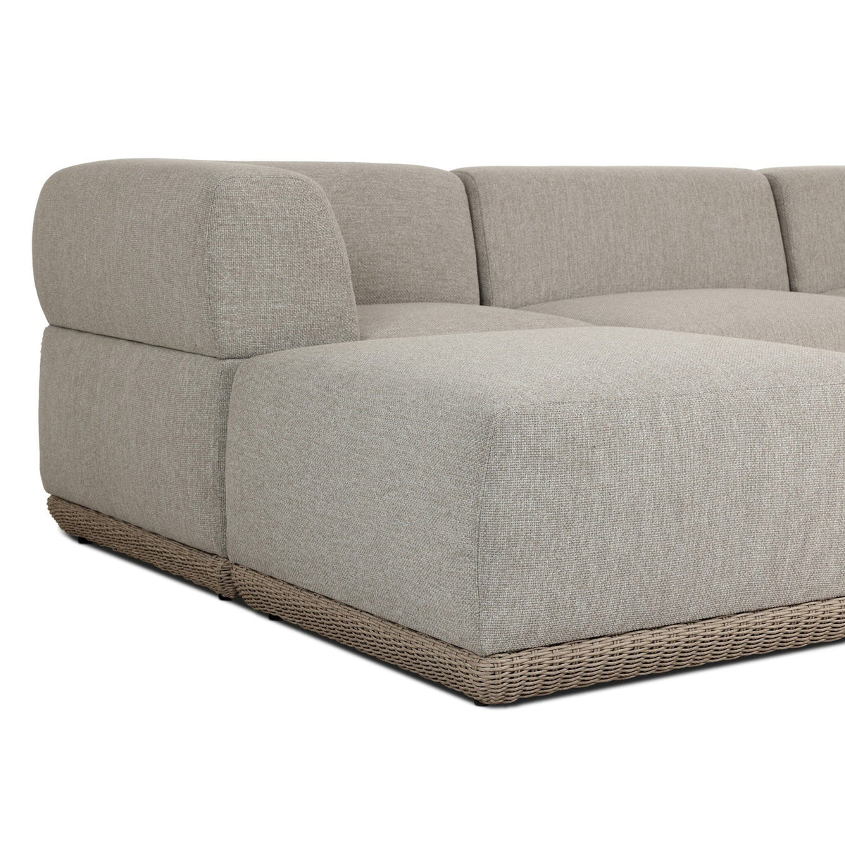 Four Hands Evander Ramiro Ecru 3 Piece Outdoor Sectional Sofa w/Ottoman - detail view 4