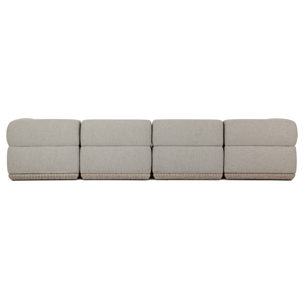 Four Hands Evander Ramiro Ecru 4 Piece Outdoor Sectional Sofa w/Ottoman - back view