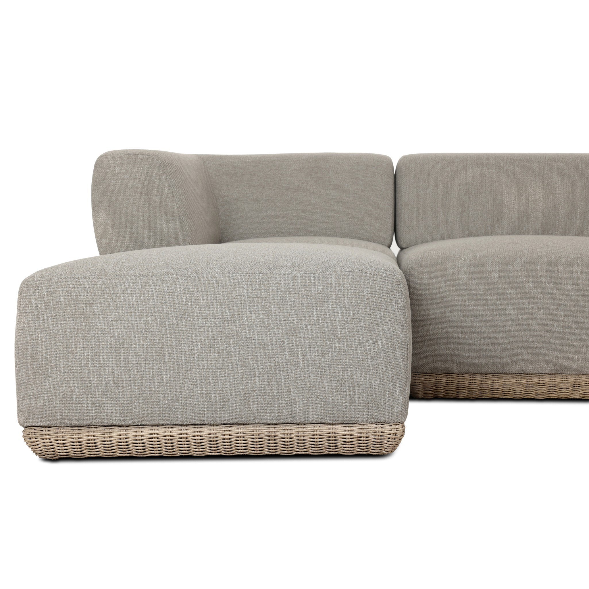 Four Hands Evander Ramiro Ecru 4 Piece Outdoor Sectional Sofa w/Ottoman - detail view 4