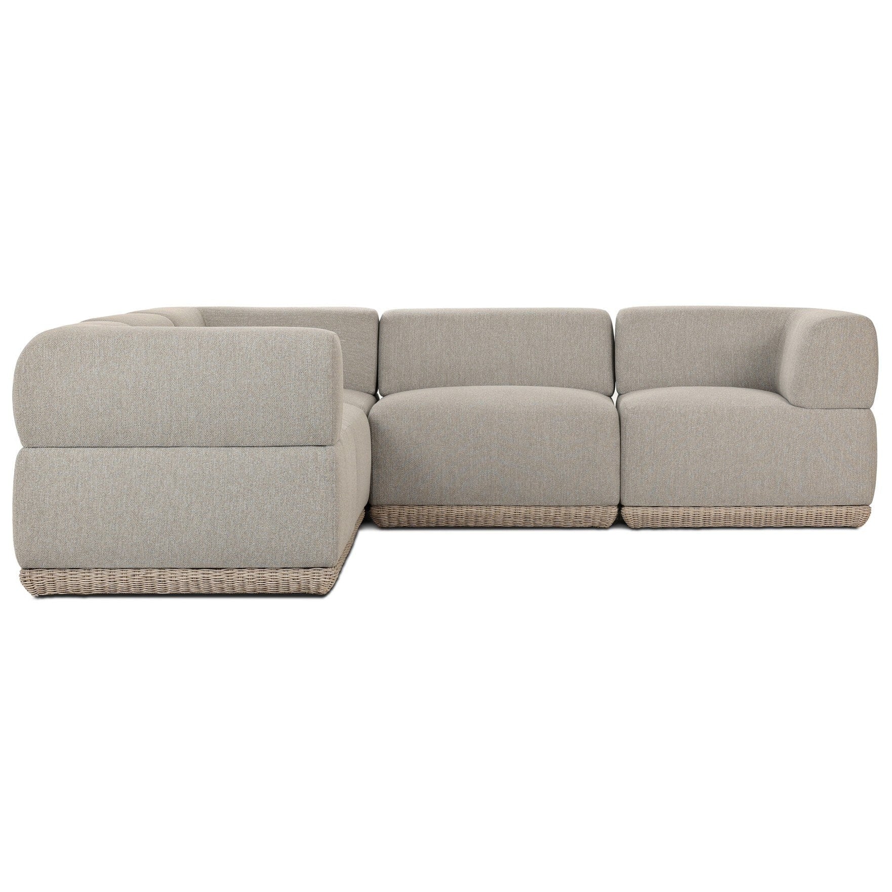 Four Hands Evander Ramiro Ecru 5 Piece Outdoor Sectional Sofa - front view
