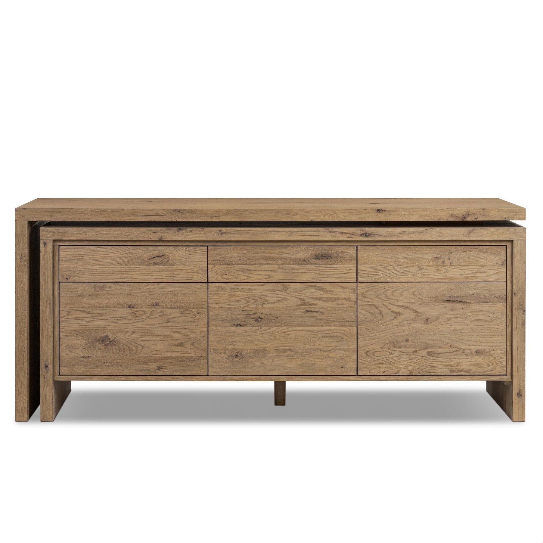 Four Hands Noah Aged Smoked Oak Resawn Rotating Desk - front view 2